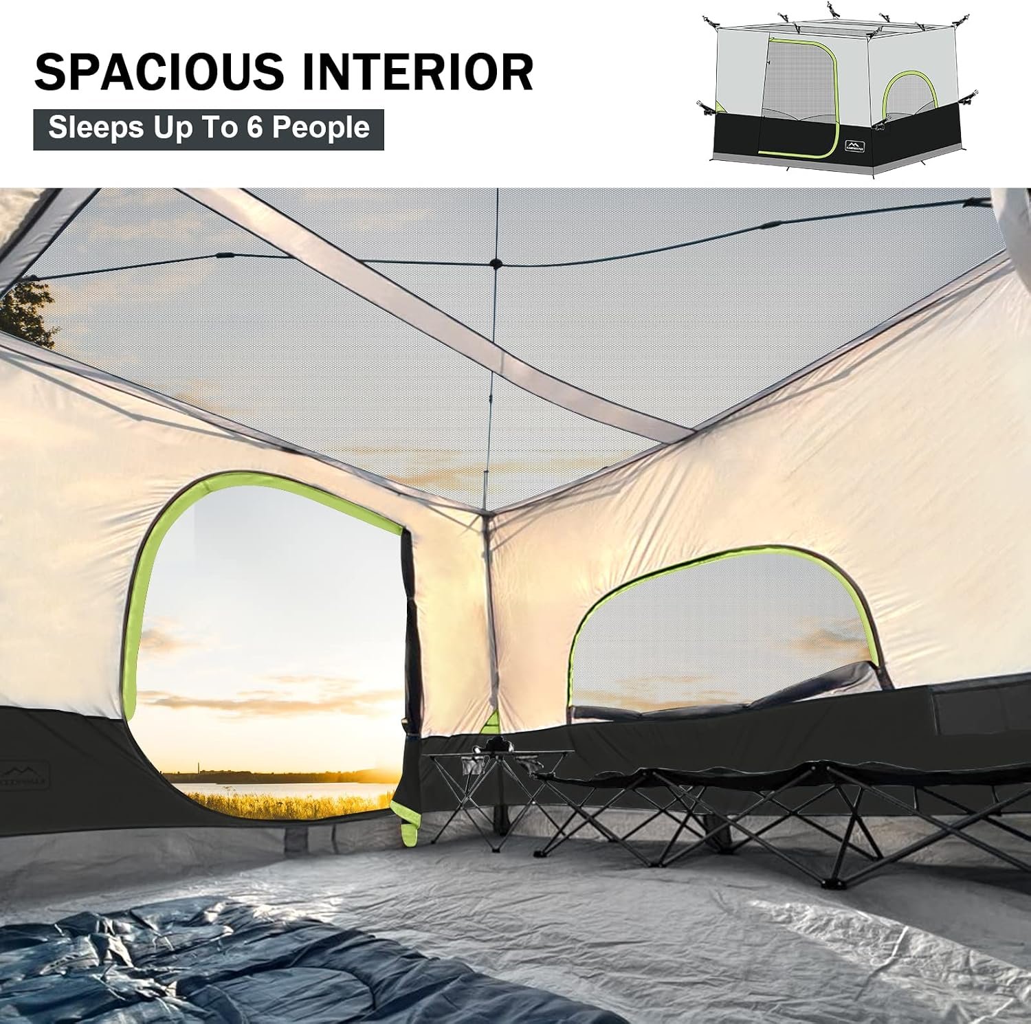Camping Inner Tent for Pop Up Canopy–Vented Roof(Top & Frame NOT Included) | Converts 10'x10' Straight Leg Canopy into Camping Tent–Fully Vented Roof - Image 5