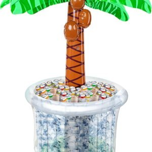 JOYIN 60" Inflatable Palm Tree Cooler, Beach Theme Decor, Pool Party Decorations, Luau Hawaiian Birthday Party Supplies, Ocean Jungle Tropical Themed Summer Outdoor Drink Cooler