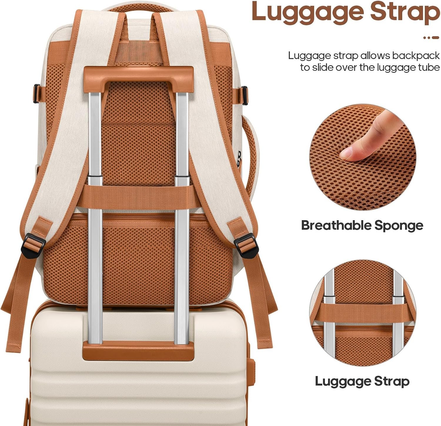 UKEIN Luggage Sets 3Piece, Carry On Luggage 20in Suitcase Set With Backpack | Carry On Suitcase with Spinner Wheels,PC Durable Hardside with TSA Lock,YKK Zippers,22x14x9 Airline Approved For Travel - Image 6