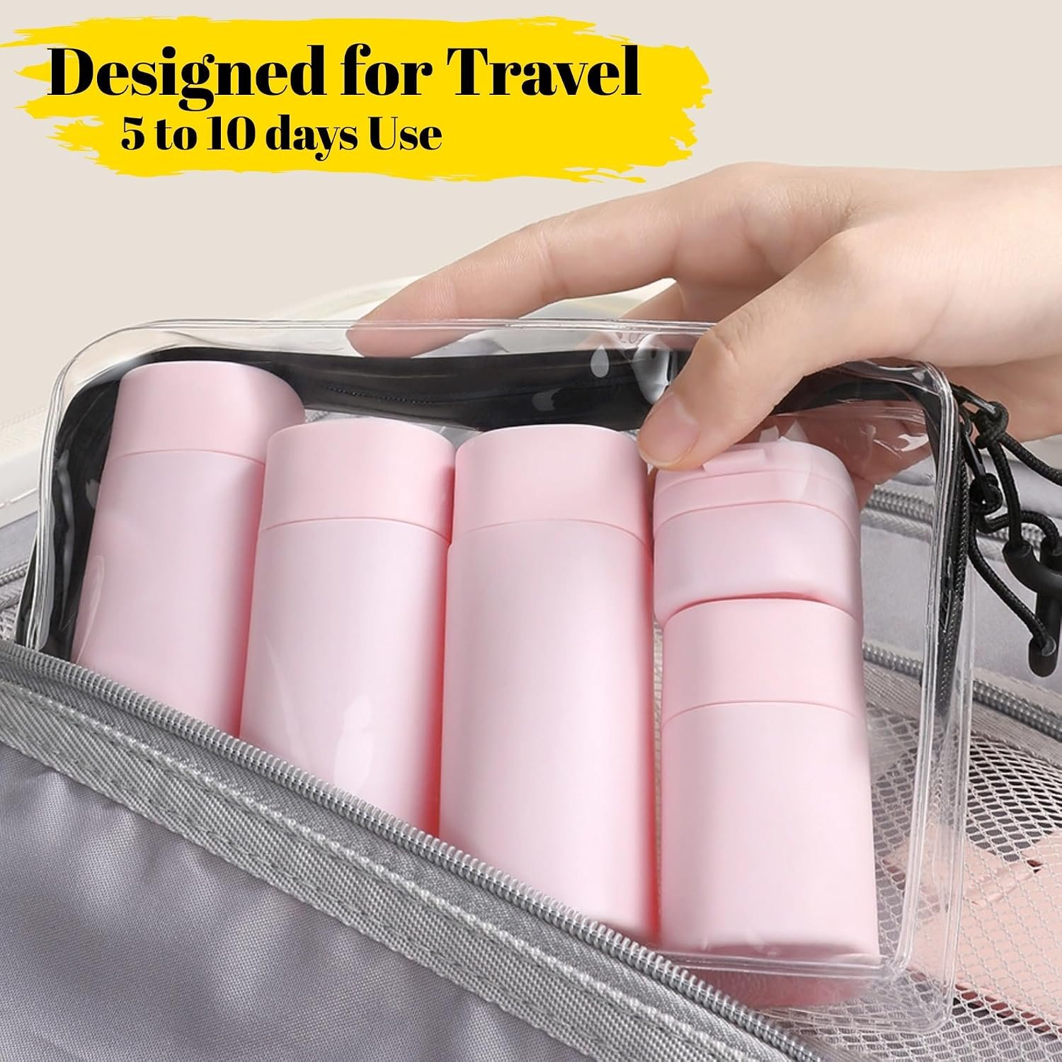 5pcs Travel Cream Dispenser Bottles Set Travel Bottles Toiletry Containers Set, TSA Approved, Travel Essentials - Image 6