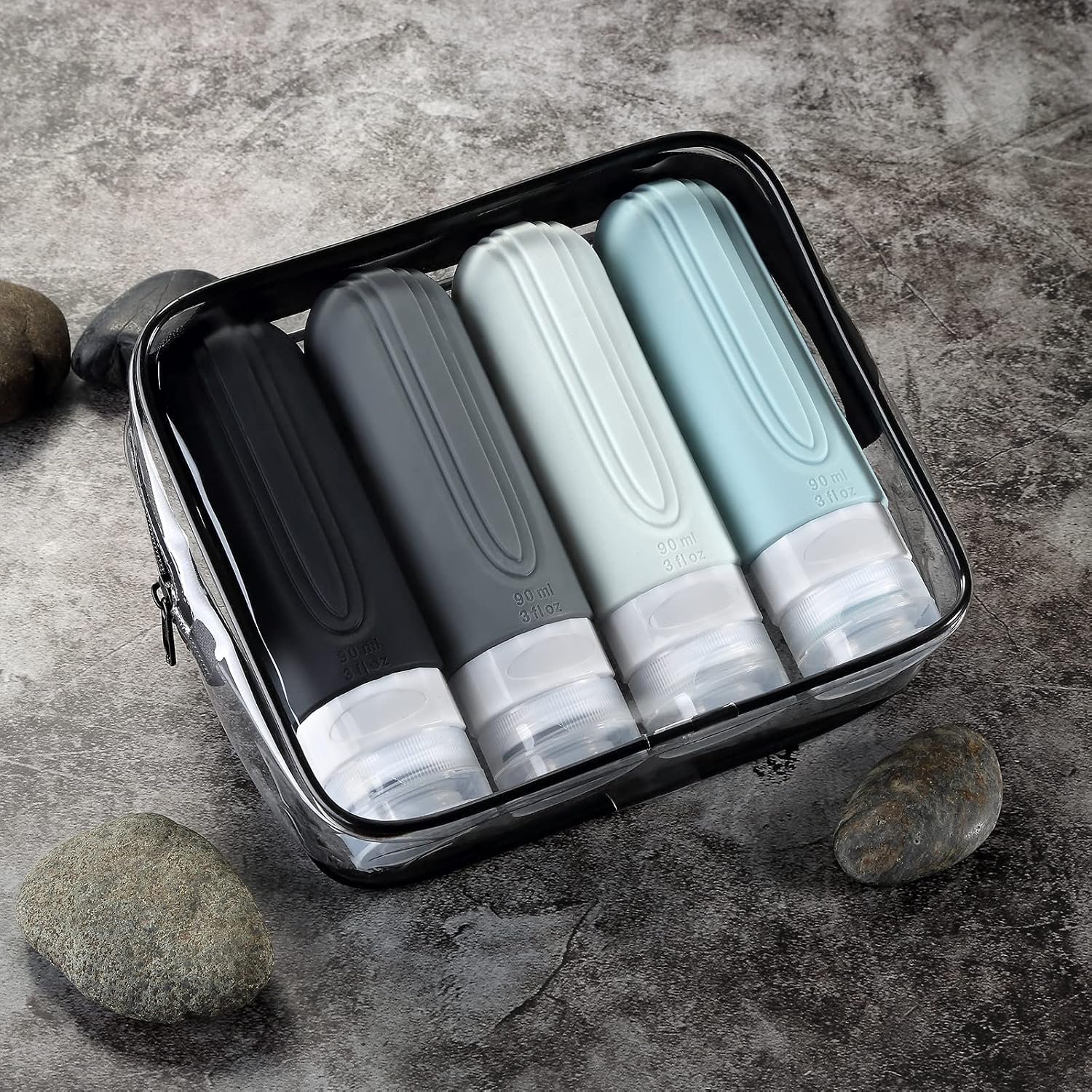 Mrsdry Travel Bottles for Toiletries, Tsa Approved 3oz Travel Size Containers BPA Free Leak Proof Refillable Liquid Silicone Squeezable Travel Accessories for Shampoo Conditioner Lotion (4 Pack) - Image 6