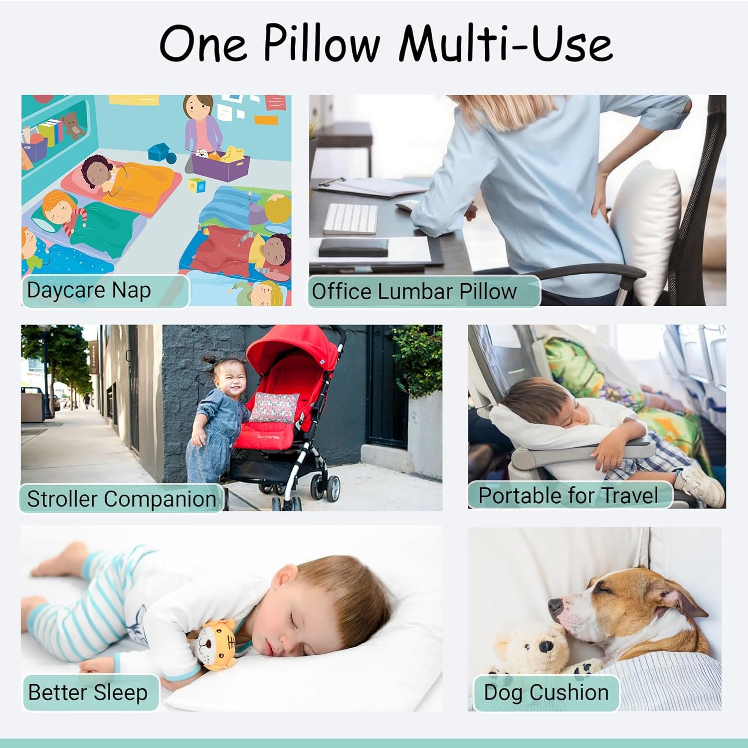 ZPECC Toddler Pillow with Pillowcase - 13x18 Organic Cotton Hypoallergenic Kids Pillow, Baby Essentials for Travel Crib Daycare Stroller (Intended for Age 2 and up) White Stripe - Image 6