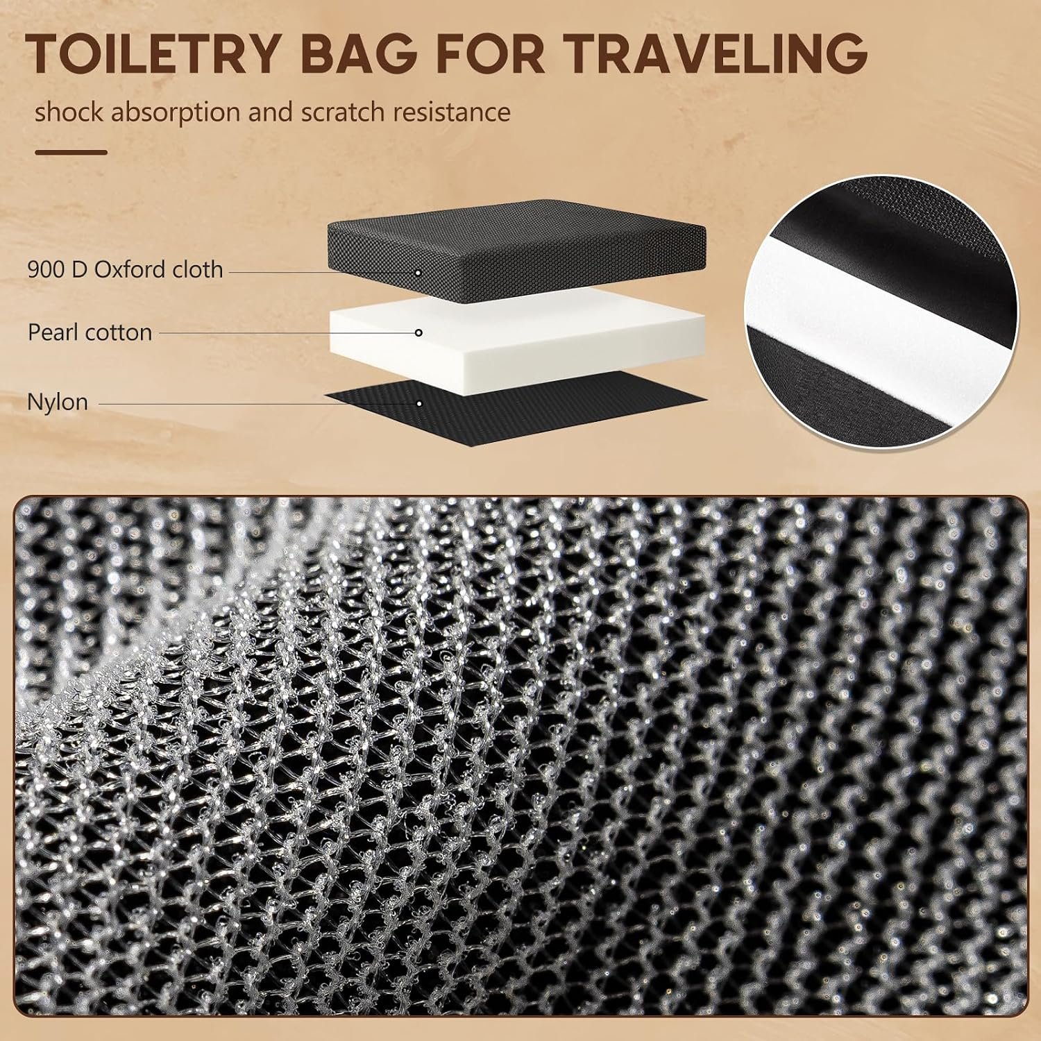 Toiletry Bag for Men,Mens Travel Toiletry Bag Organizer | Men's Travel Essential,Water Resistant Shaving Travel Bag for Toiletries Accessories,Mens Toiletries Travel Bag Hanging-Black - Image 4