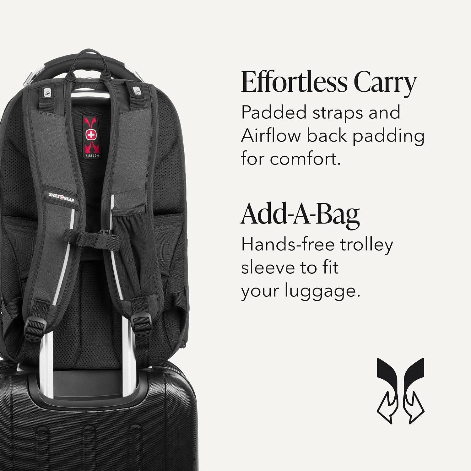 SwissGear Travel Tech Elite Laptop Backpack – Fits Laptops up to 16” – ScanSmart TSA-Friendly Backpack with USB Port, Shoe Compartment & Organizer Pockets – Heather Grey - Image 6
