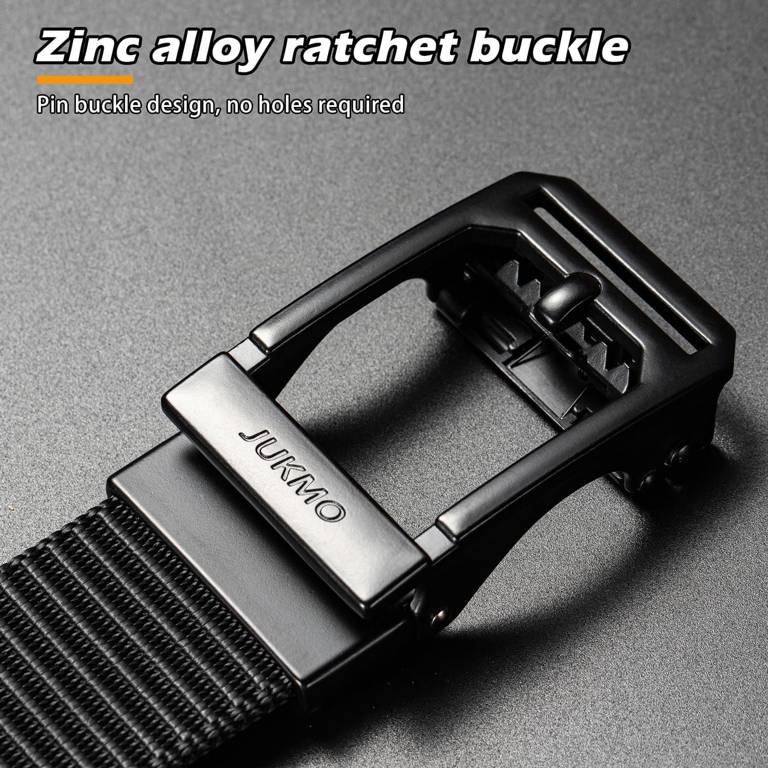 JUKMO Men's 1.5" Ratchet Nylon Tactical Work Belt | Automatic Slide Zinc Alloy Buckle, Adjustable Trim to Fit - Image 8