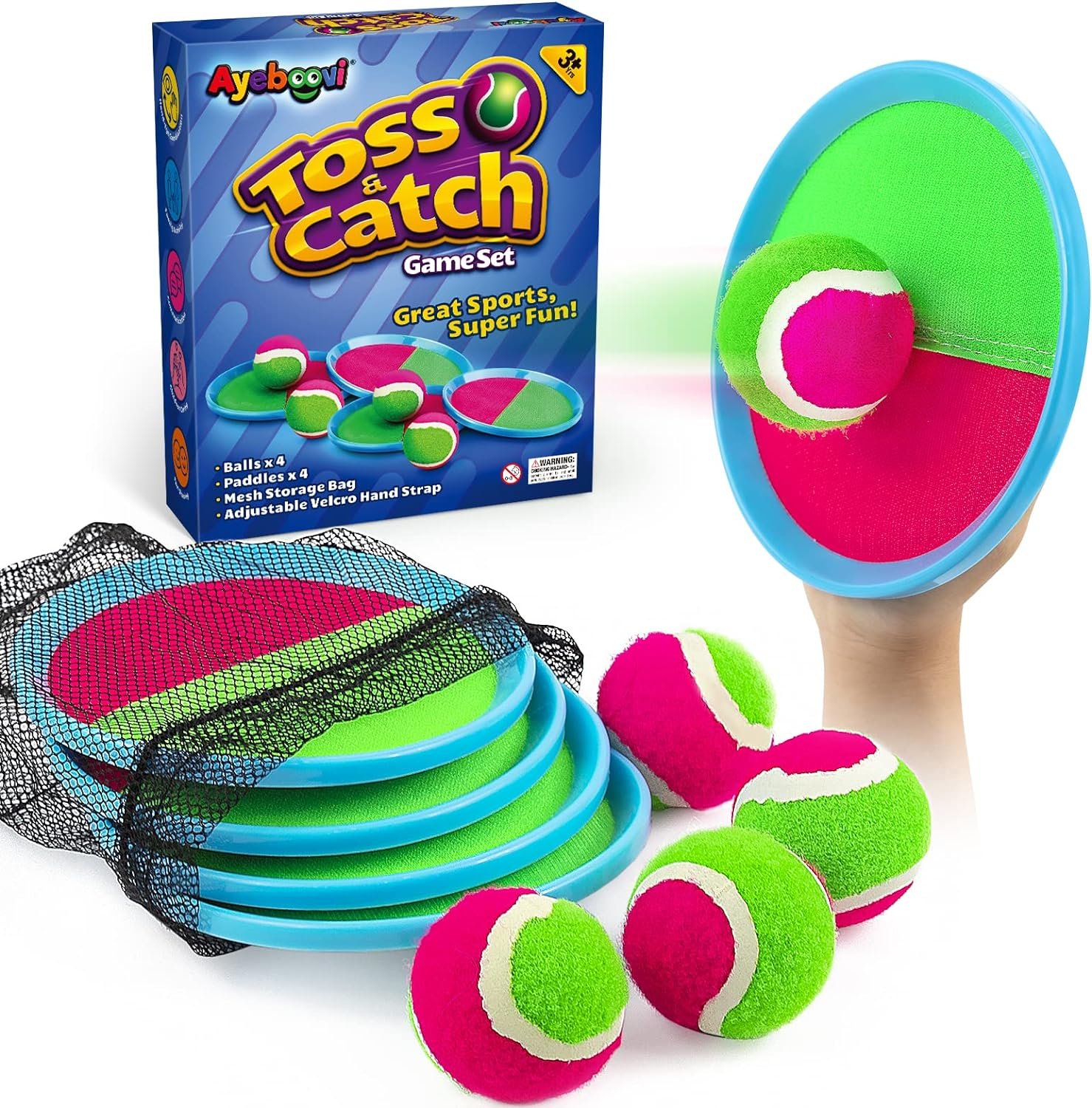 Toss and Catch Ball Game Outdoor Toys for Kids Yard Games Beach Toys Outside Games for 3 4 5 6 7 8 9 10 Year Old Boys Girls (Upgraded) | Beach Pool Outside Yard Camping Games for Kids & Family, 3 4 5 6 7 8 9 10 11 12+ Year Old Boys Toys Birthday & Holiday Gifts