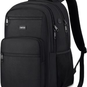 YAMTION Laptop Backpack for Men and Women, Black Backpack, School Backpack for Boys and Girls, Bookbag, Work Backpack Fits 15.6 Inch Laptop and Notebook