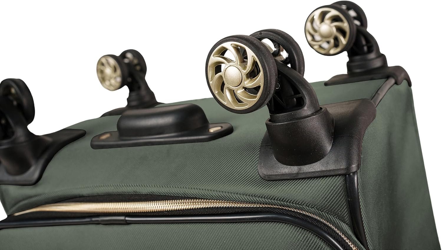 Kenneth Cole REACTION Chelsea 2-Piece Bundle - 20" Chevron Expandable 8-Wheel Carry-On Suitcase & Matching 15" Laptop Tote Bag, Olive - Image 10