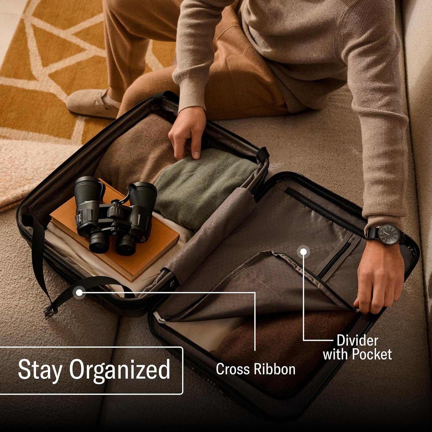 Samsonite Freeform Large Checked Luggage with Dual 360° Spinner Wheels - TSA Lock, Airline-Approved - Lightweight Durable Polypropylene Expandable Hardshell - Black - Image 3