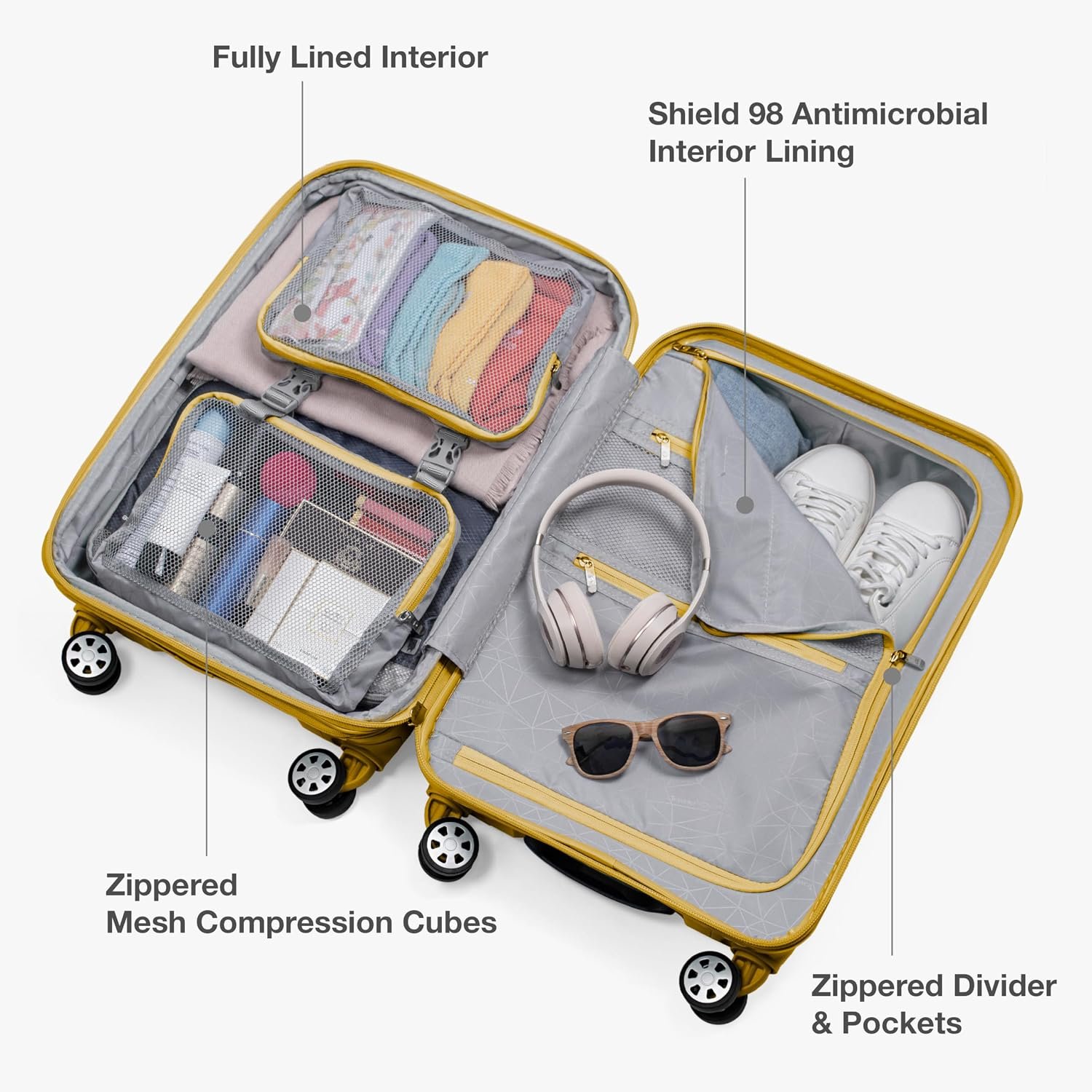 Traveler's Choice Pagosa Hardshell Expandable Luggage with Spinner Wheels, Yellow, 27-Inch Medium - Image 7