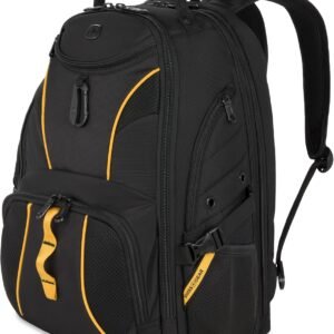 SWISSGEAR 1900 ScanSmart Laptop Backpack, Fits Most 17-Inch Laptops, TSA-Friendly Lay-Flat Design, RFID Protection, and Tablet Pocket, Black, 31L, 18.5-Inch