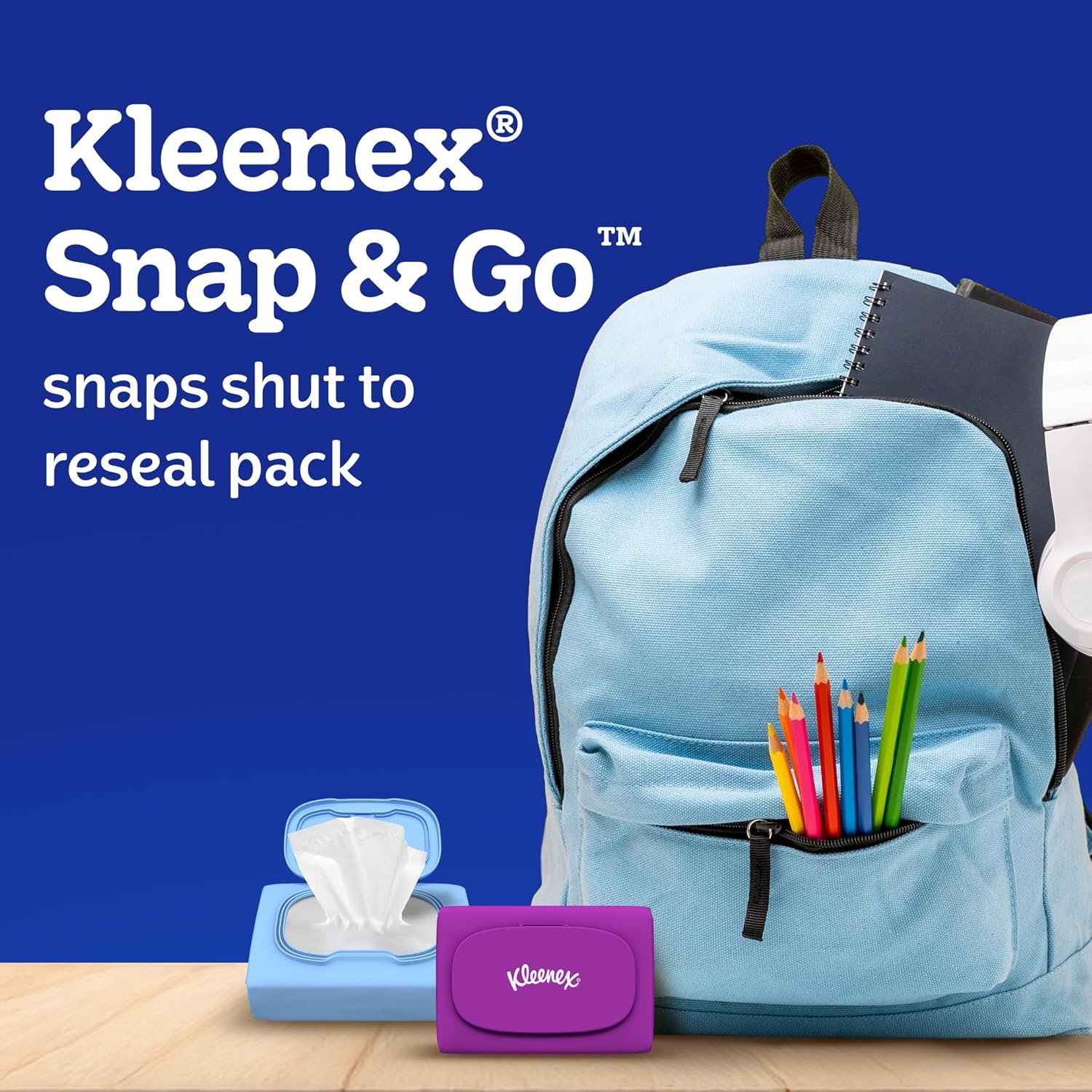 Kleenex Snap & Go Ultra Soft Facial Tissues, 4 Packs, 25 Tissues per Pack - Image 8
