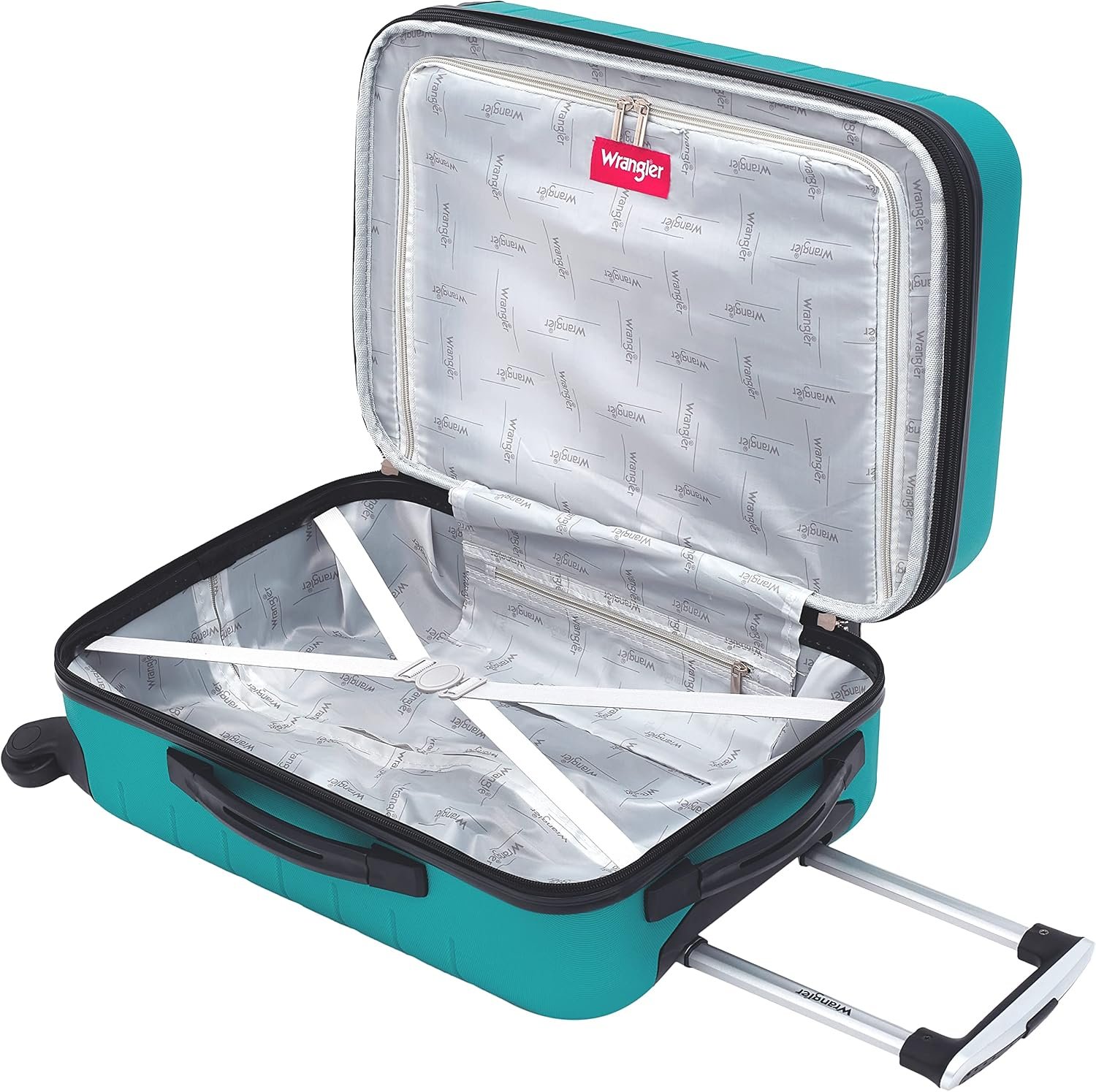 Wrangler Smart Spinner Hardside Luggage, 2 Piece Set, Teal - Image 4
