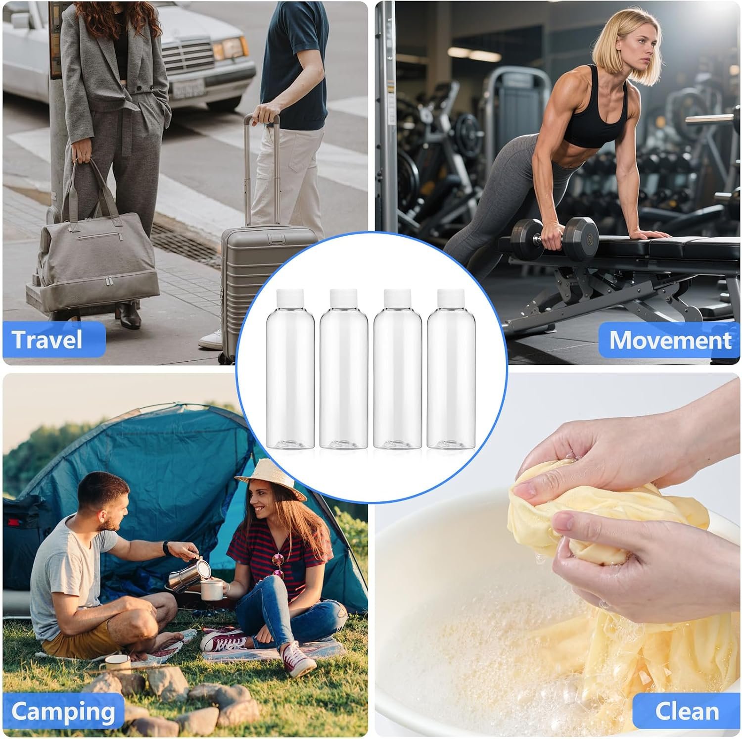 4 Pack 3.4 Oz (100ml) Clear Plastic Shot Bottles with caps | Travel Bottles for Health, Immunity, Wellness, Samples - Perfect for Ginger Juice & Personal Care on the Go - Image 6