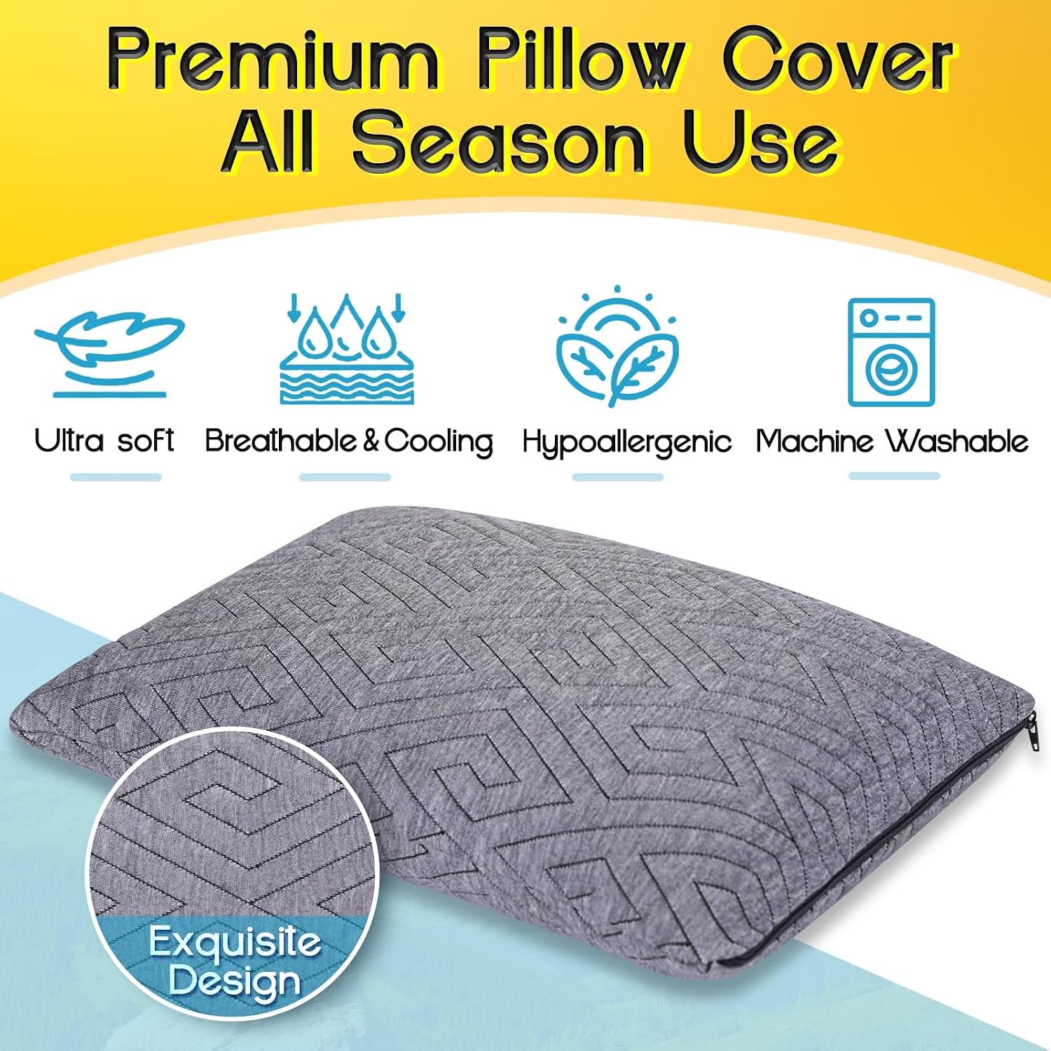 1 MIDDLE ONE Travel Pillow for Sleeping Camping, Memory Foam Small Pillow with Breathable Cover for Backpacking, Airplane, Car (15.5 X 12 Inch) - Image 4