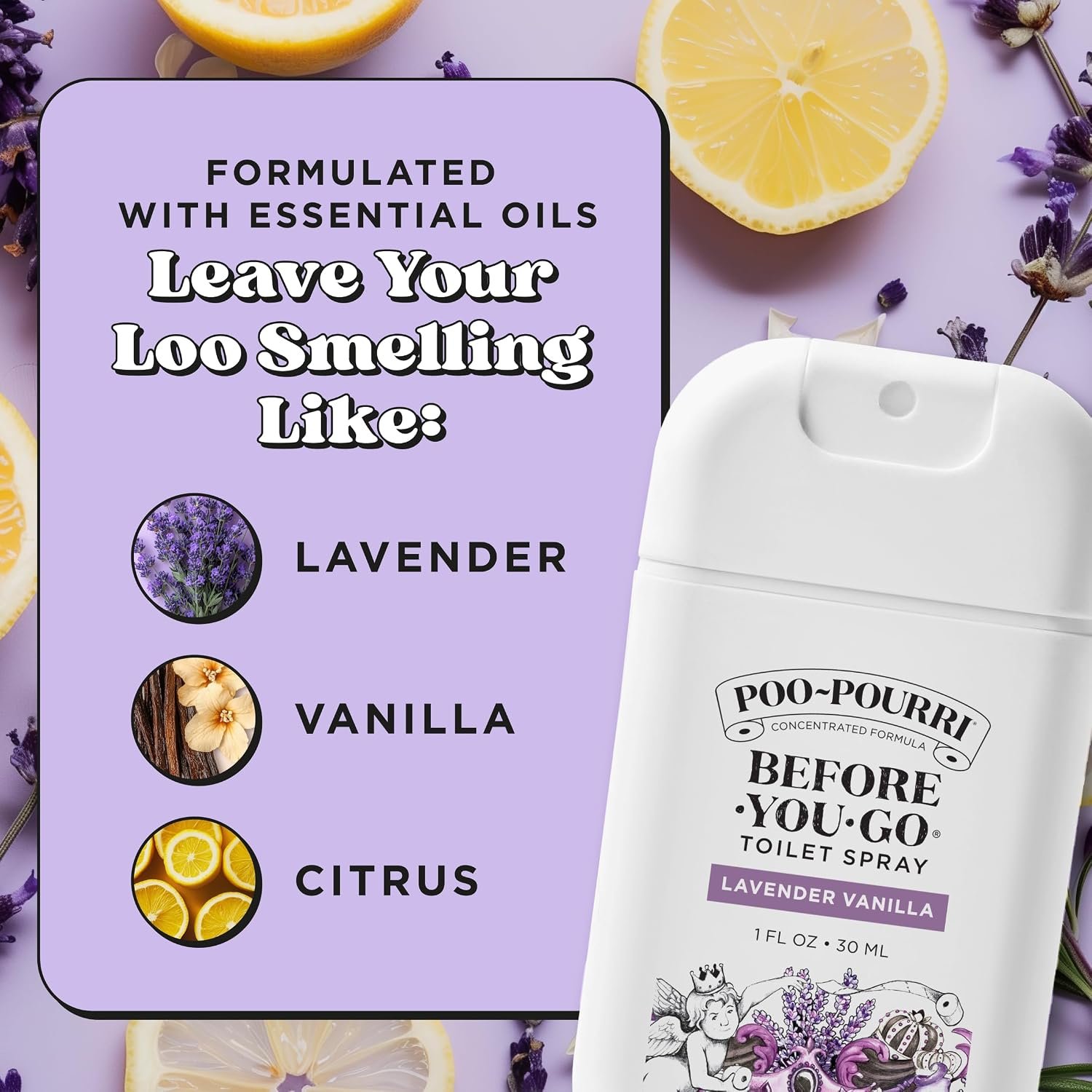 Poo-Pourri Before-You-Go Pocket Toilet Spray, Travel Essentials, Lavender Vanilla, 1 Fl Oz, Up to 50 Uses, On-The-Go Bathroom Odor Deodorizer with Essential Oils, TSA Approved Size - Image 6