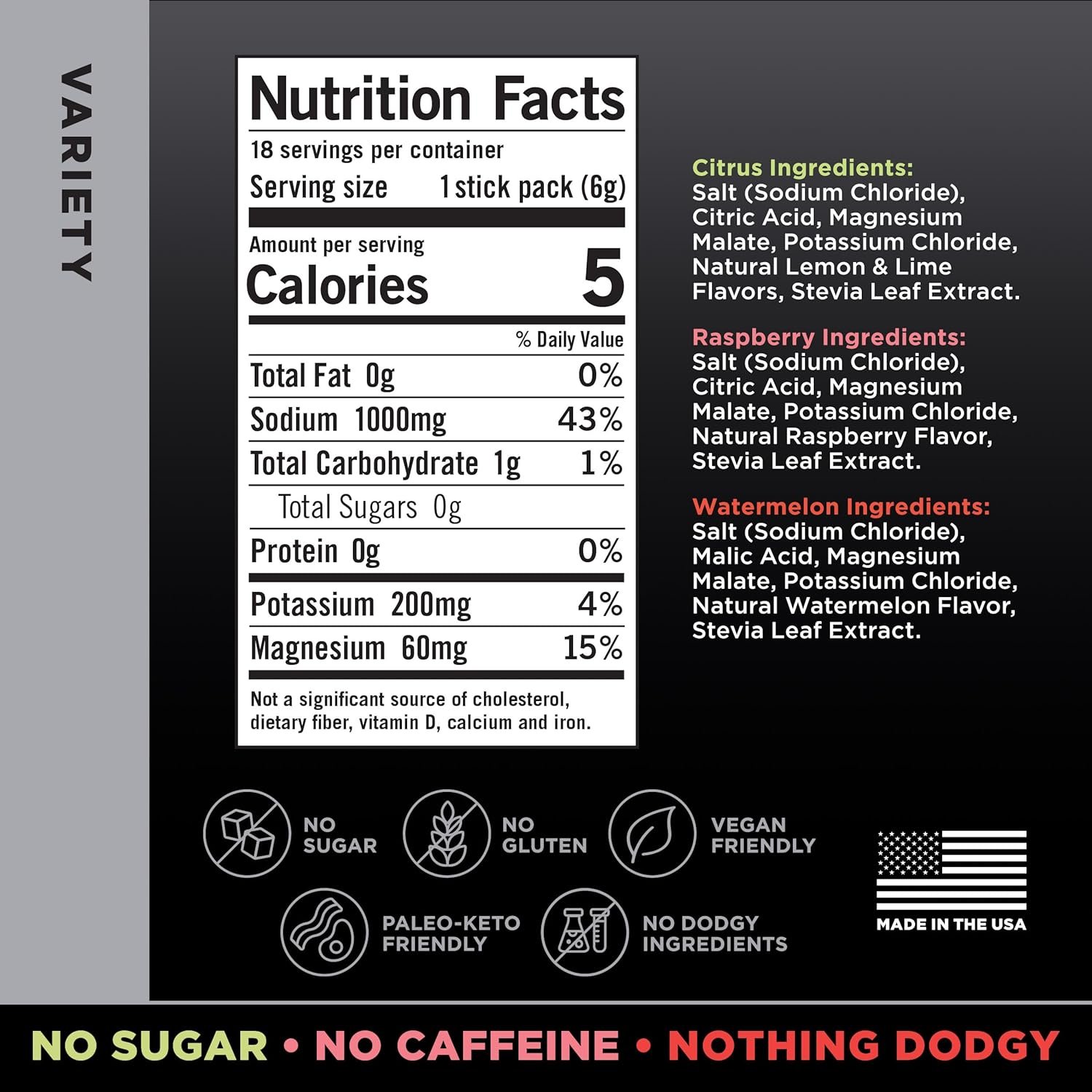 LMNT Zero Sugar Electrolytes - Variety Pack Bundle | Drink Mix | 18-Count - Image 2
