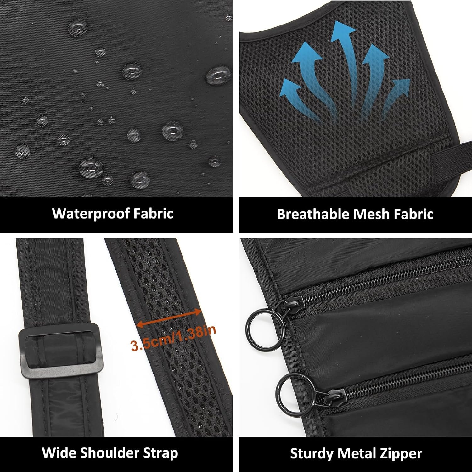 Money Belt for Travel Anti-Theft Crossbody Passport Holder for Women Men Hidden Slim Neck Wallet Under Clothes (Black) - Image 5