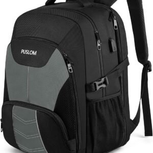 Extra Large Travel Laptop Backpack for Men 55L,Water Resistant 18.4 inch Big Business Laptop bags with USB Charging Port,TSA Friendly Anti Theft Computer Bag for Work College,Grey