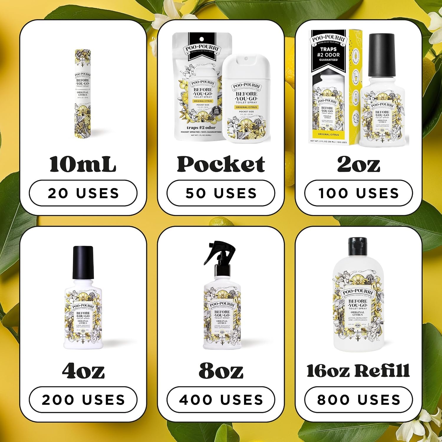 Poo-Pourri Before-You-Go Pocket Toilet Spray, Travel Essentials, 1 Fl Oz, Spring Variety 3 Pack, Each Up to 50 Uses, On-The-Go Bathroom Odor Deodorizer with Essential Oils, TSA Approved Size, 3 Scents - Image 11