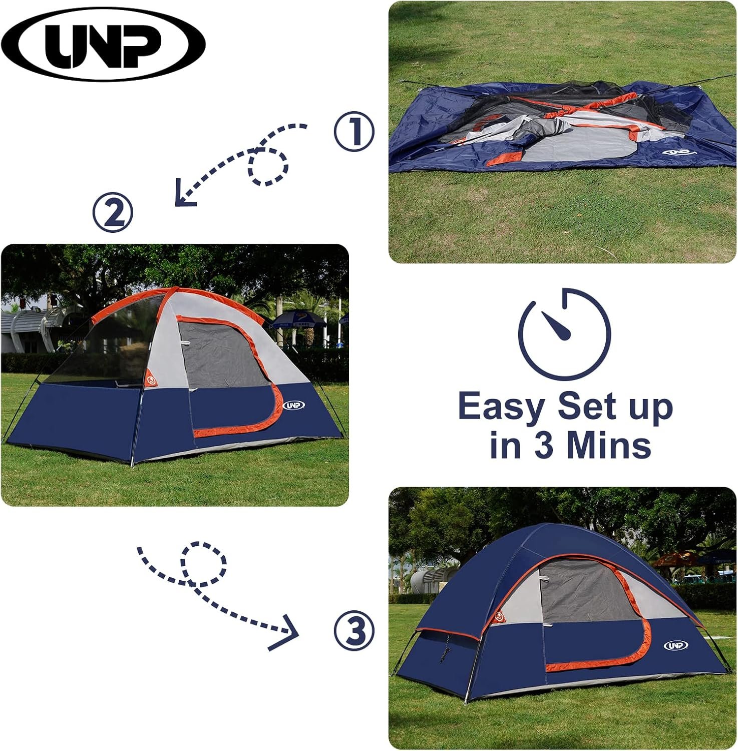 Camping Tent 2-4 Person, Waterproof Windproof Tent with Rainfly Easy Set up-Portable Dome Tents for Camping… - Image 2