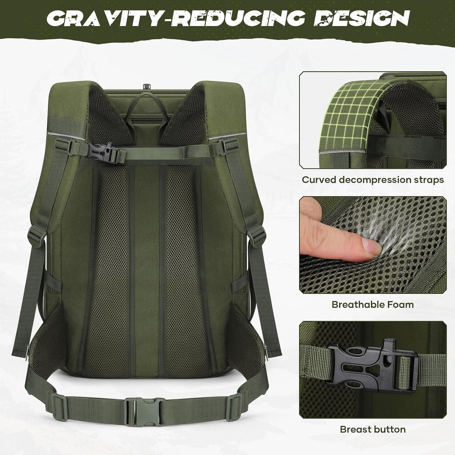 Maelstrom Tactical Backpack for Men, Water Resistant 40L Military Bag | Molle System, 900d Polyester, Laptop Pocket, Load Compression, Tripod Straps, For Hunting, Travel, Hiking,Gym, Camping - Image 4