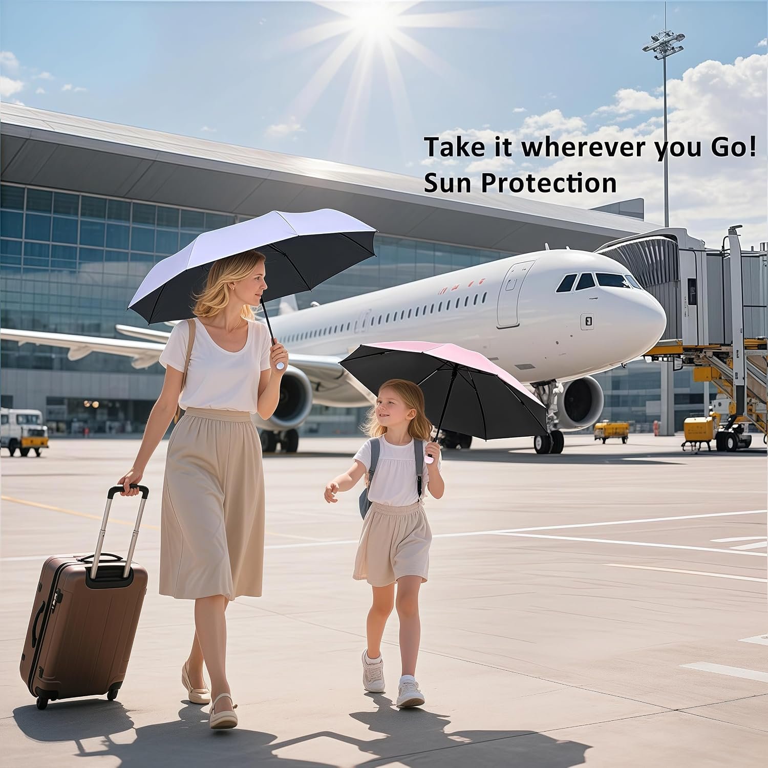 BAODINI Mini Travel Umbrella with UV Sun Protection, Compact Pocket-Size | 8.6 oz Lightweight, Small Portable for Sun & Rain, Fit Purse & Backpack, Travel essentials for Disney & European Trip - Image 7