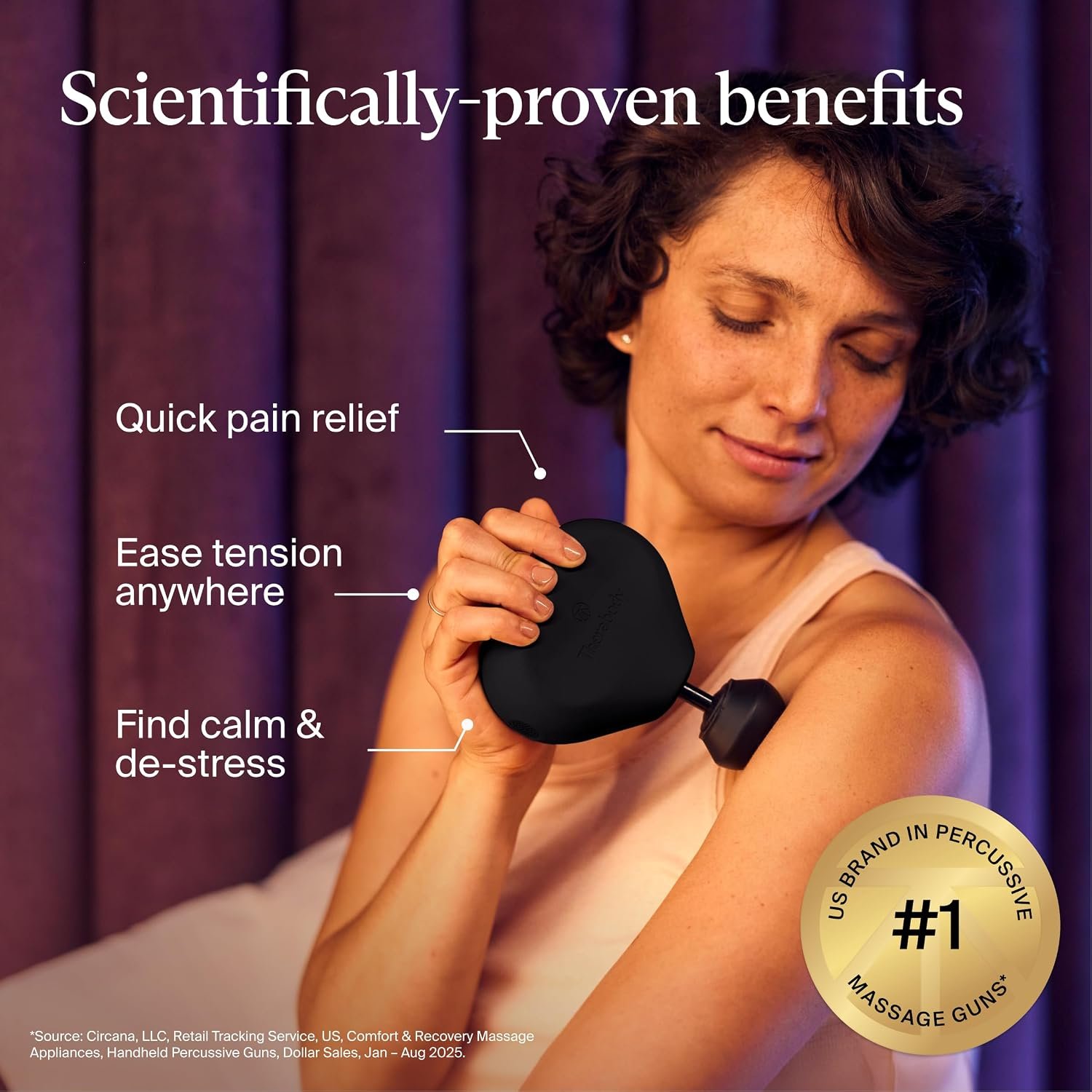 TheraGun Therabody Mini 3rd Gen Massage Gun | Travel Essential, Black | Ultra-Portable Percussion Massager for Recovery Anywhere | Bluetooth, 3-Speed, 1-Button Control, Muscle & Tension Relief - Image 2