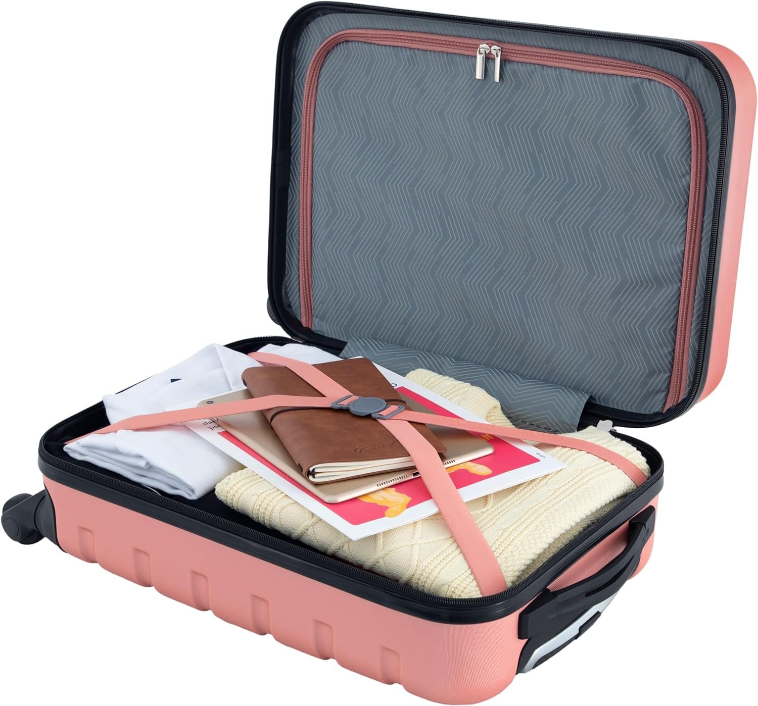 Travelers Club Harper Luggage, Rose Gold, 22-Inch Carry-On - Image 5