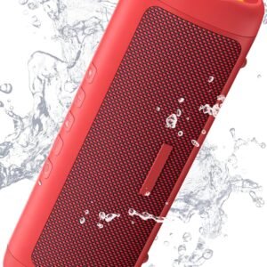 Bluetooth Speaker, 20W HD Sound, Portable Wireless, IPX5 Waterproof, Up to 24H Playtime, TWS Pairing, for Home/Party/Outdoor/Camping/Beach Essentials, Electronic Gadgets, Birthday Gift (Red)