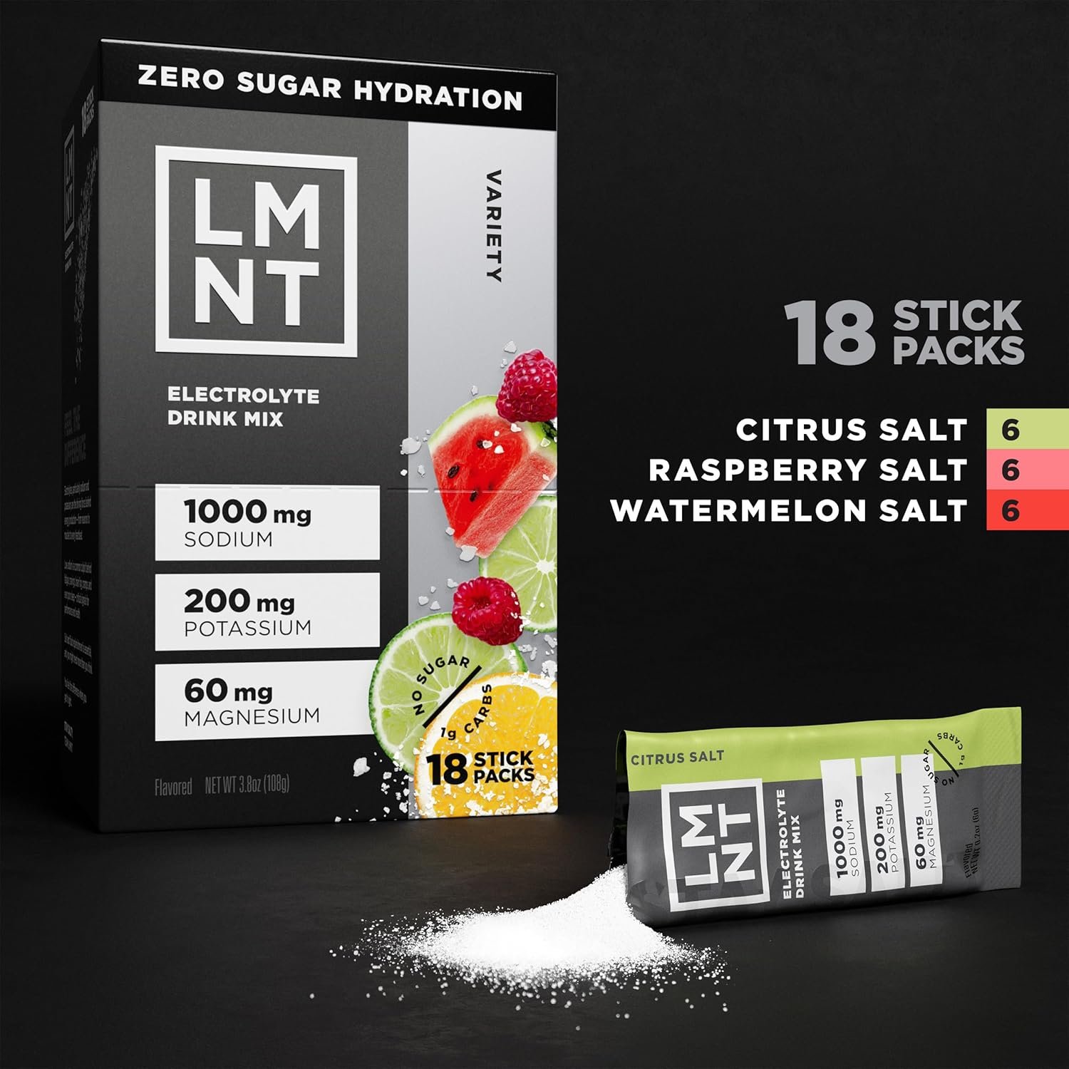 LMNT Zero Sugar Electrolytes - Variety Pack Bundle | Drink Mix | 18-Count - Image 6