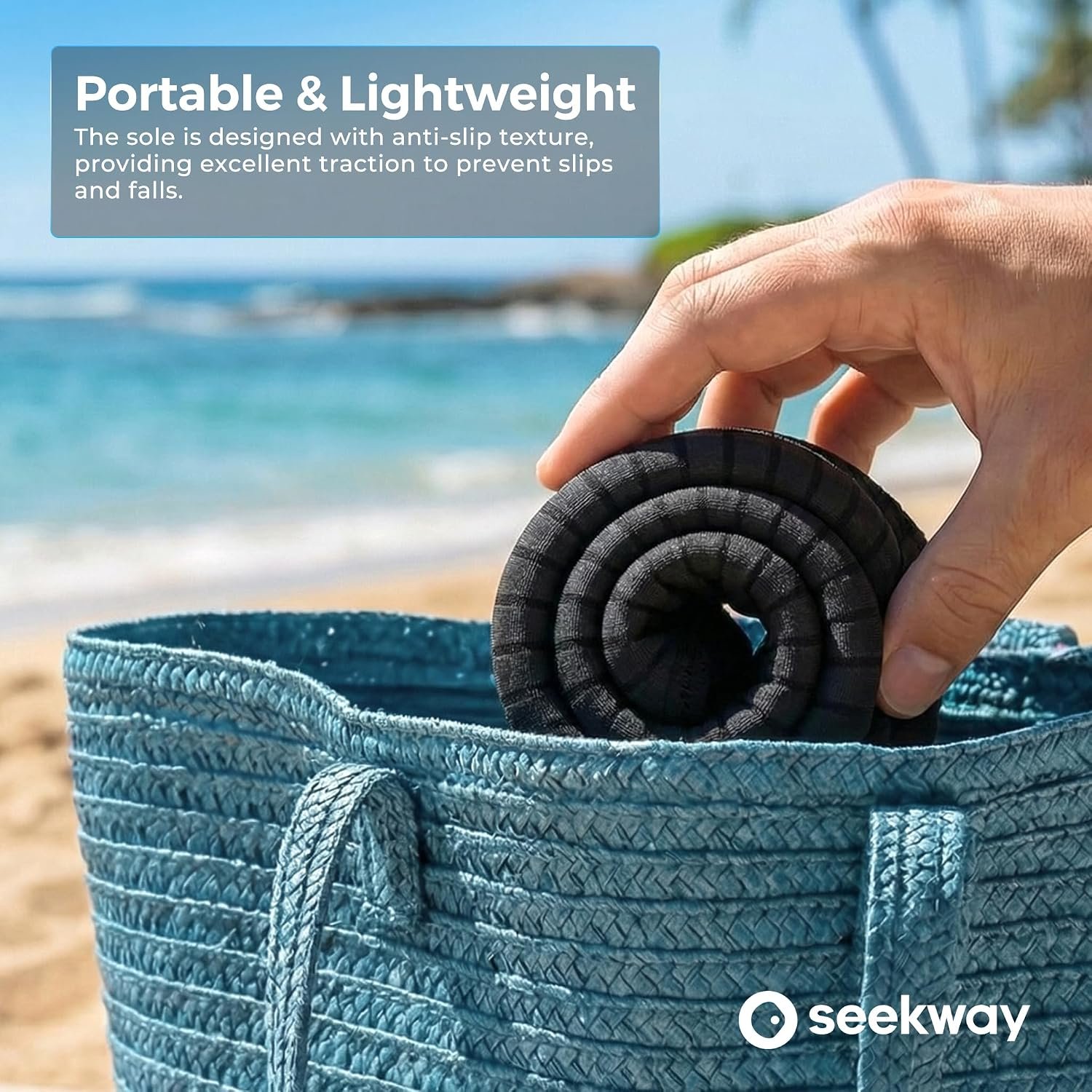 SEEKWAY Water Shoes Women Men Adult Quick-Dry Aqua Socks Barefoot Non Slip for Beach Swim River Pool Lake surf Black SK002(U) - Image 6