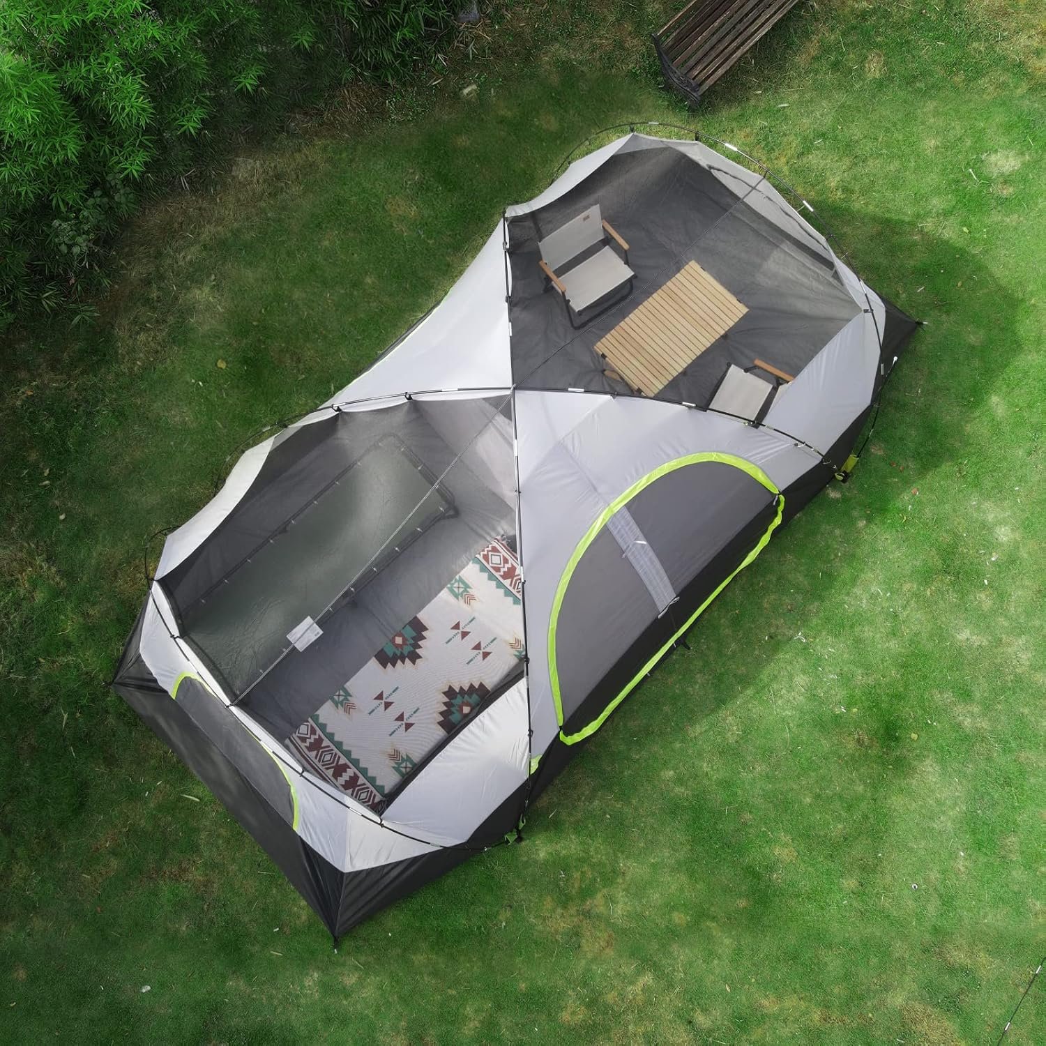 UNP 10 Person Tents for Camping Family Outdoor Camping Tent | 2 Rooms with Rainfly, Waterproof 5 Large Mesh Windows Size 18ft x 9ft x78in - Image 6