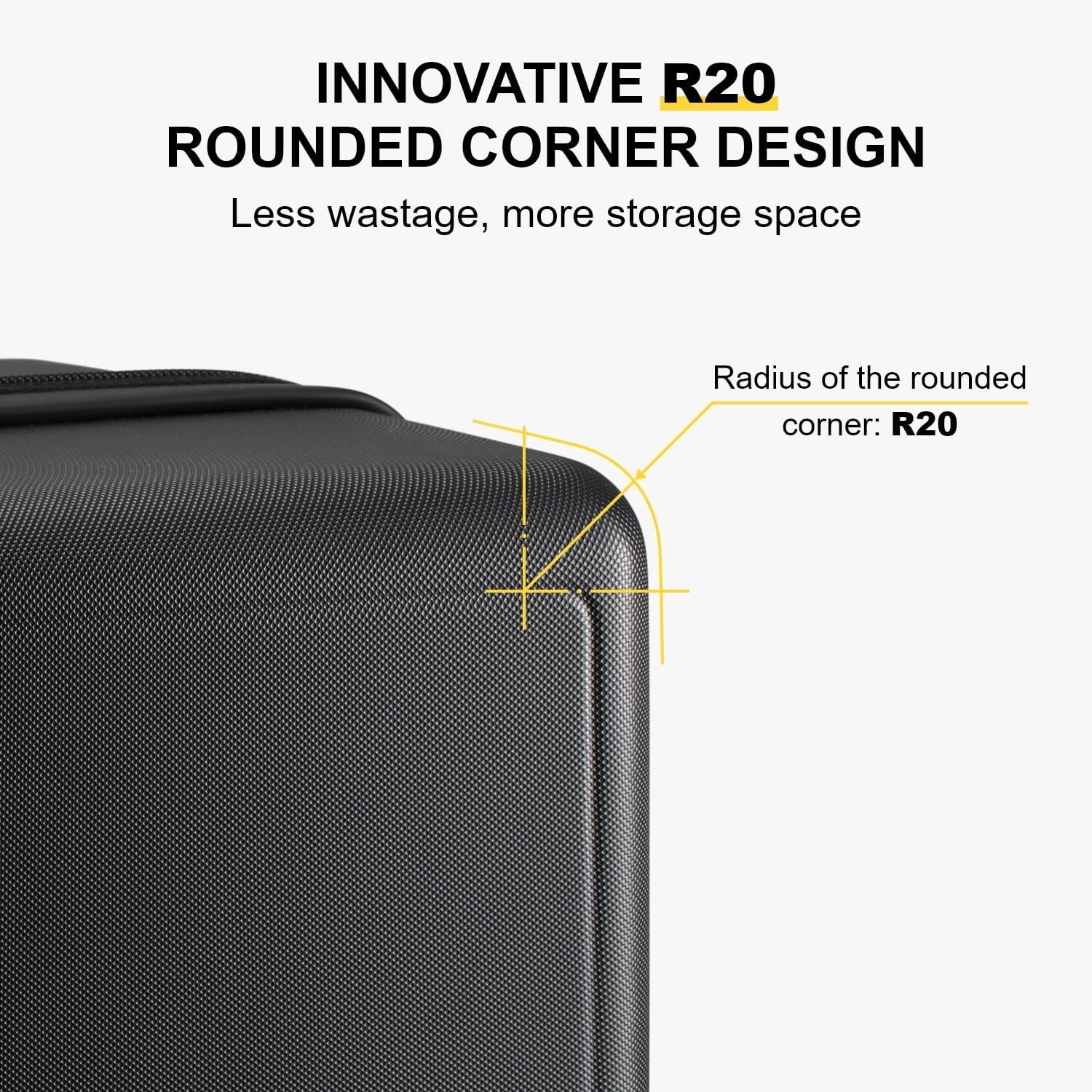LEVEL8 Luggage Sets 3 Piece, 20 Inch Carry on, 24&28 Checked Hardshell Suitcases Set, Lightweight Luminous Textured Large Luggages with Spinner Wheels Tsa Lock, 3-Piece Set (20/24/28), Black - Image 5