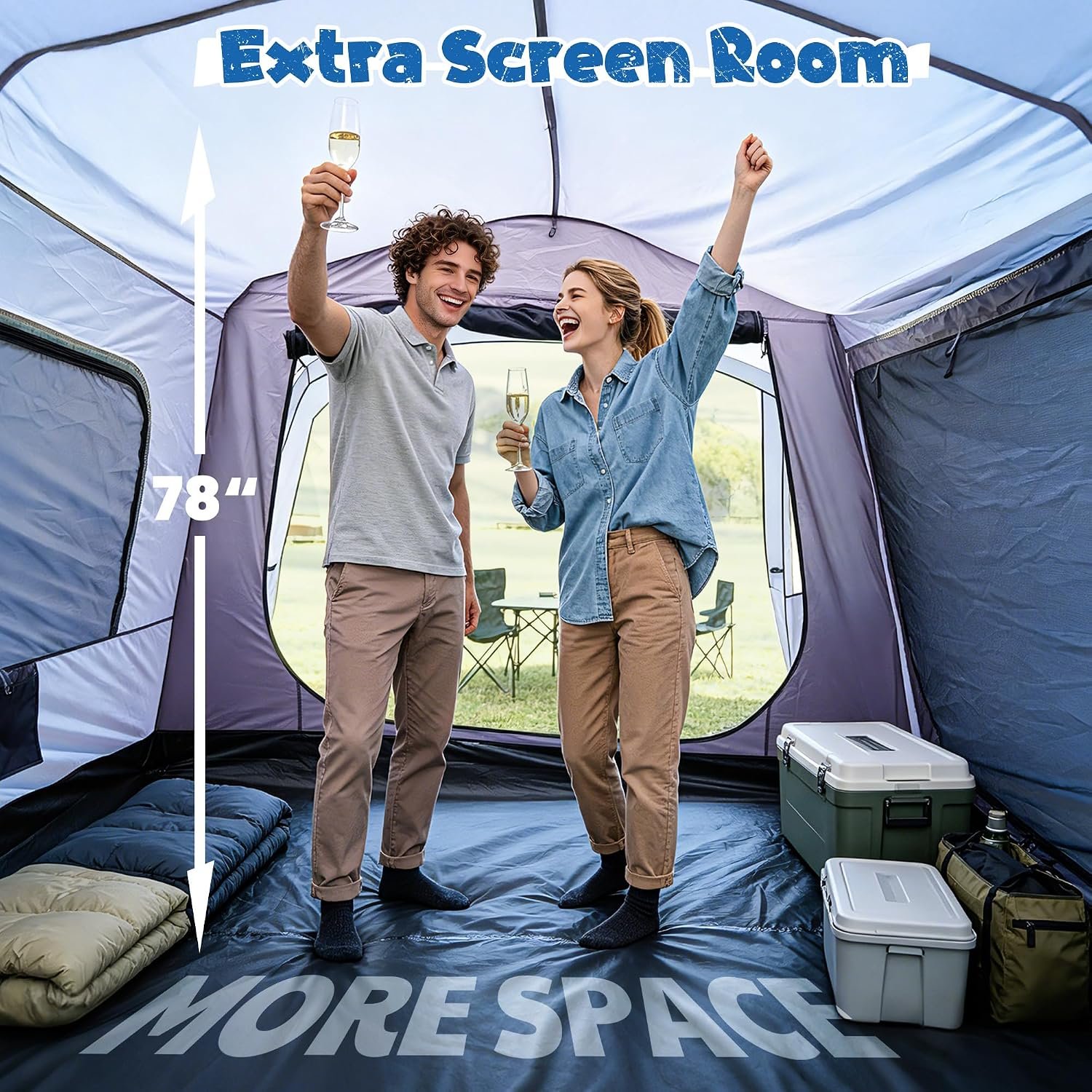 5-9 Person SUV Tent, Screen Porch and Awning, 14.1x9.2x6.9 FT | PU3000 Waterproof, UPF 50 Sun Protection, Can Be Independently Set Up, Portable Storage Bag Included, Fits Jeep And Truck - Image 5