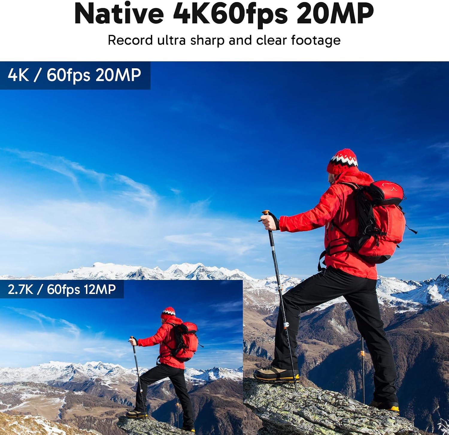 AKASO V50 Elite 4K60fps Action Camera with 128GB MicroSD Memory Card Bundle | 8X Zoom, 131 feet Waterproof Camera, Remote Control, Accessories Kit - Image 2