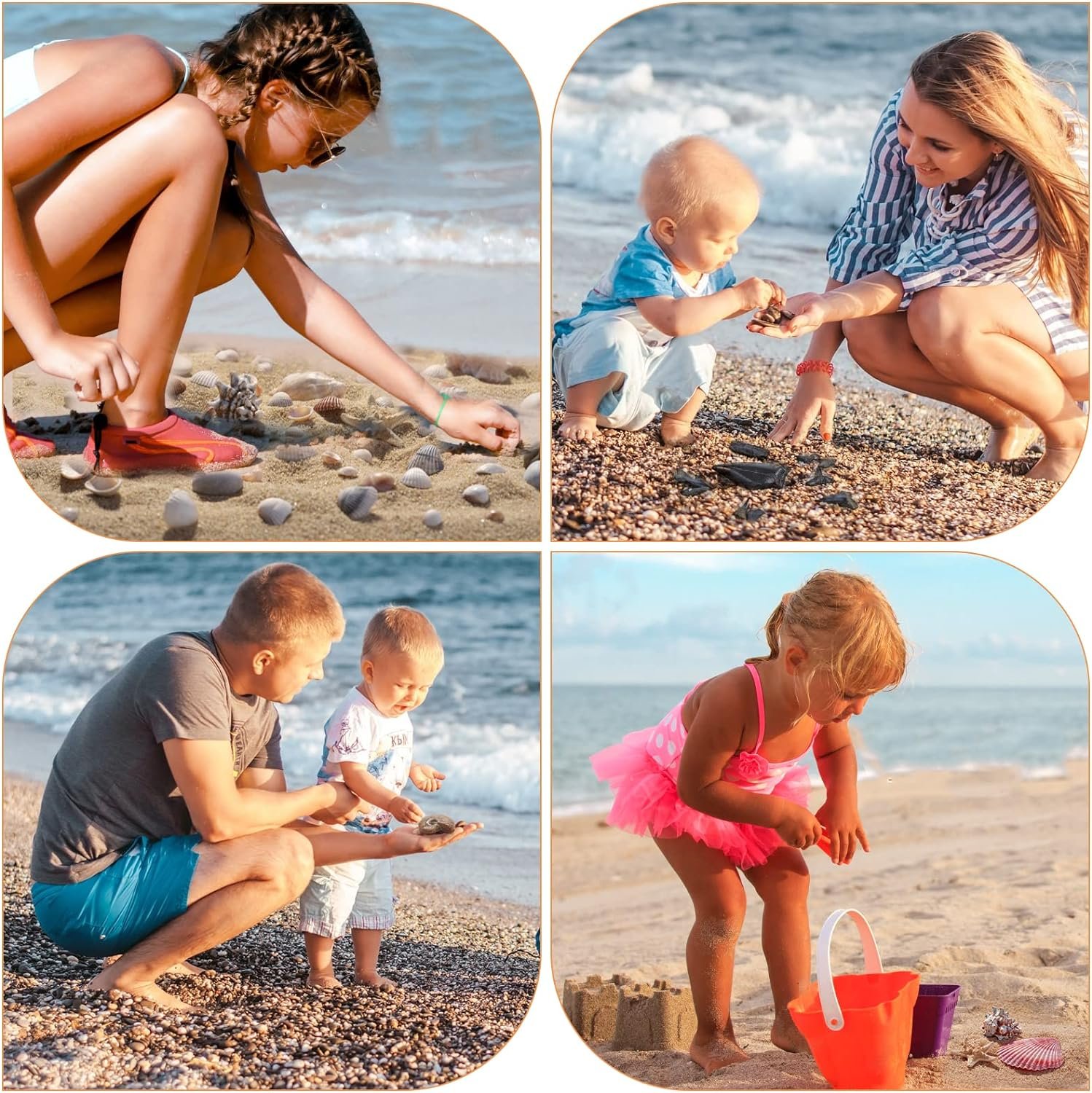 Vodolo Beach Mesh Shovel with Mesh Beach Bag for Shell Collecting, Kids Filter Sand Scooper for Picking Up Shells, Shark Tooth Sifter Dipper for Boys and Girls, Toy - Image 7