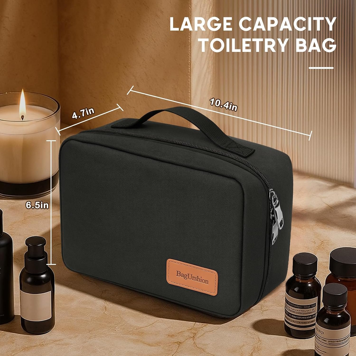 Toiletry Bag for Men,Mens Travel Toiletry Bag Organizer | Men's Travel Essential,Water Resistant Shaving Travel Bag for Toiletries Accessories,Mens Toiletries Travel Bag Hanging-Black - Image 6