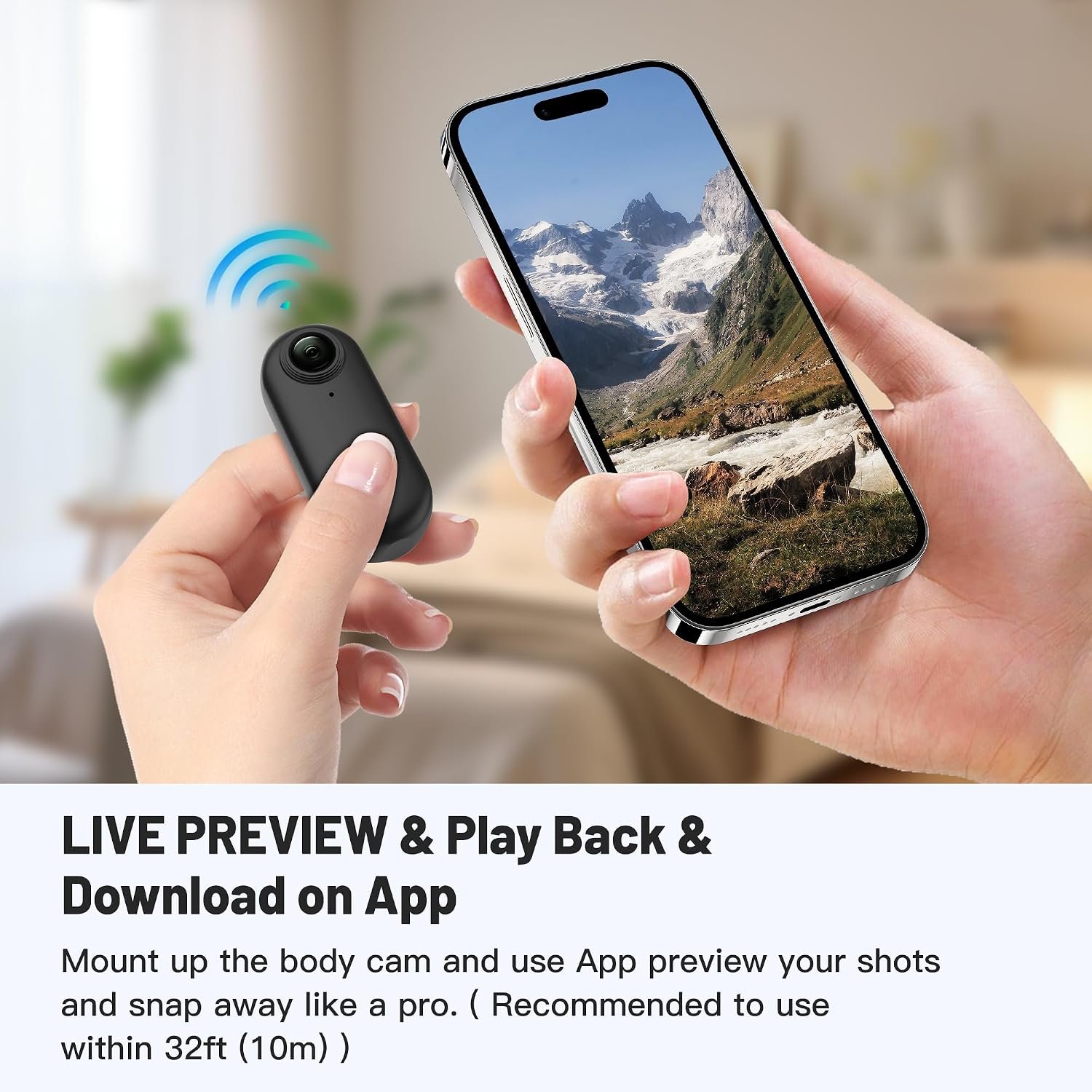 Meoilkolnm Mini Body Camera, Wearable Action Body Cam, Thumb Size Hands Free Recording Body Worn Camera, Premium Portable Camcorder Mount Anywhere for Pet Walking, Work, Travel (Black, 64GB) - Image 4