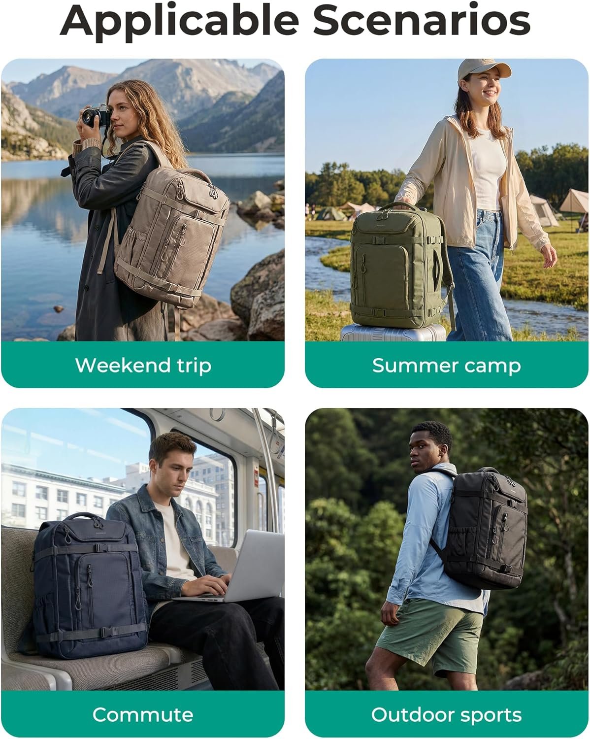 BAGSMART Travel Backpack for Women & Men, 17-Inch Laptop Carry on Backpack | 35L Airline Approved Personal Item Bag with Wet Pocket & Shoe Pouch, Large Side Pocket for 40oz Tumbler, Water-resistant - Image 7