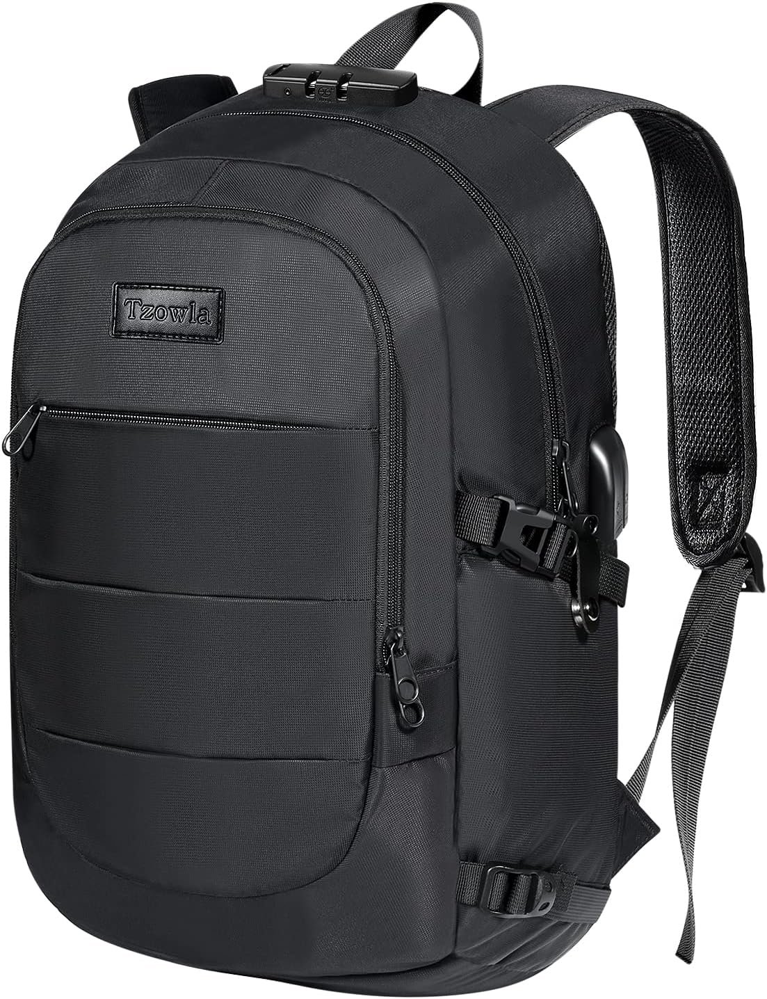 Tzowla 35 Liter Anti Theft Backpack with Giant Tumbler Holder Pocket and Lock,15.6 Inch Laptop Backpack