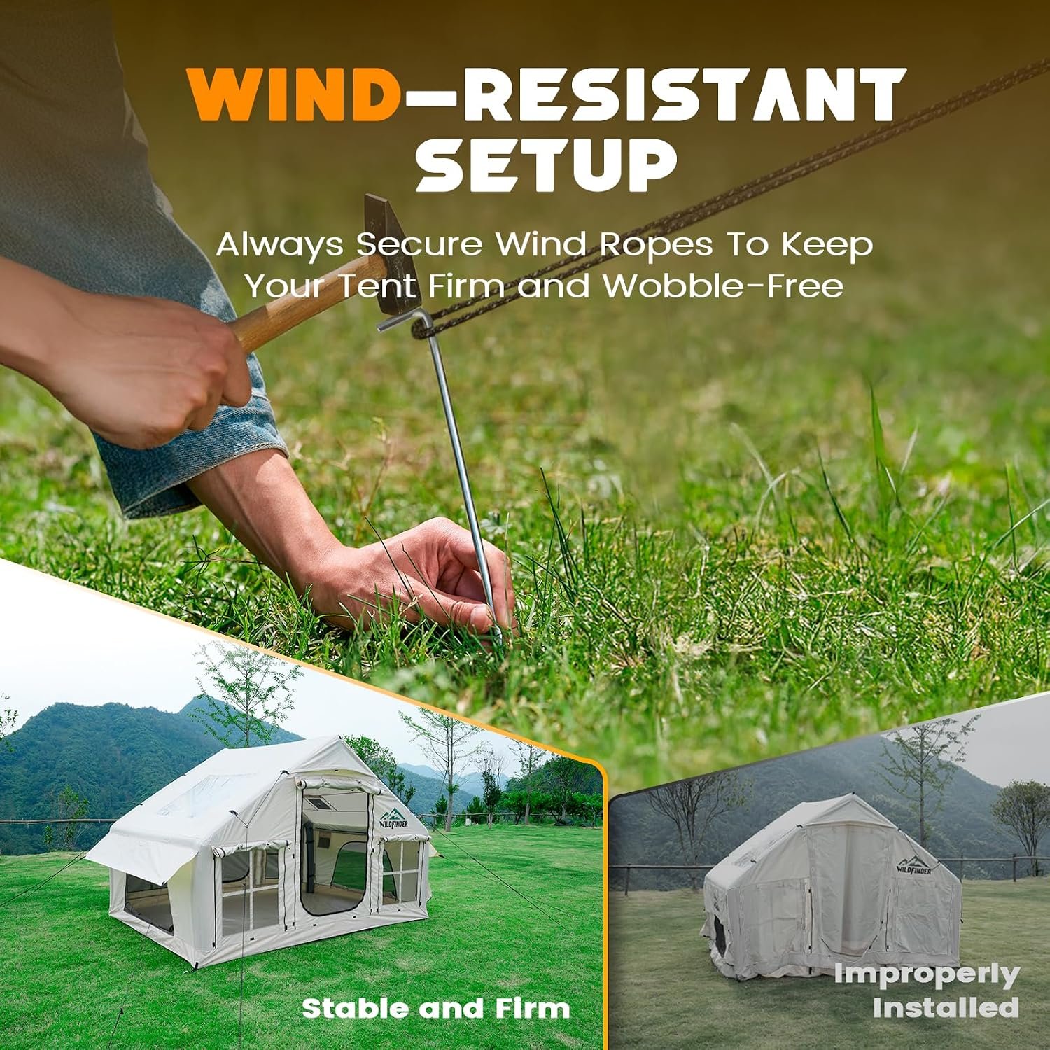 Inflatable Tent with Skylight & Stove Jack,Blow Up Tents, Hot Tent - Image 3