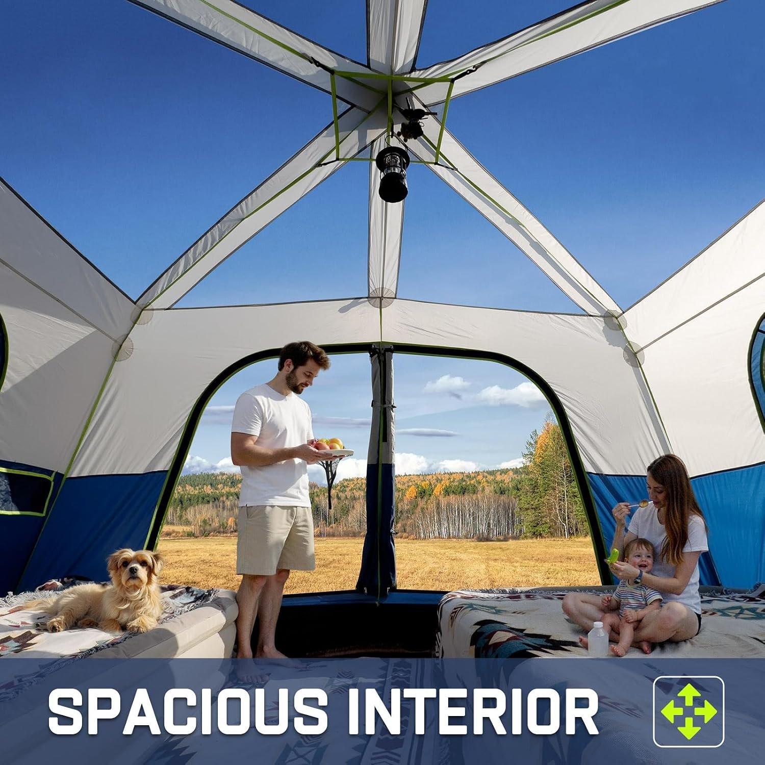 4/6/8/10 Person Instant Tent,Pop Up Tents for Camping with Rainfly | 60 Seconds Easy Setup,Cabin Tent for Family Camping with Expandable Carry Bag & Upgraded Ventilation - Image 4