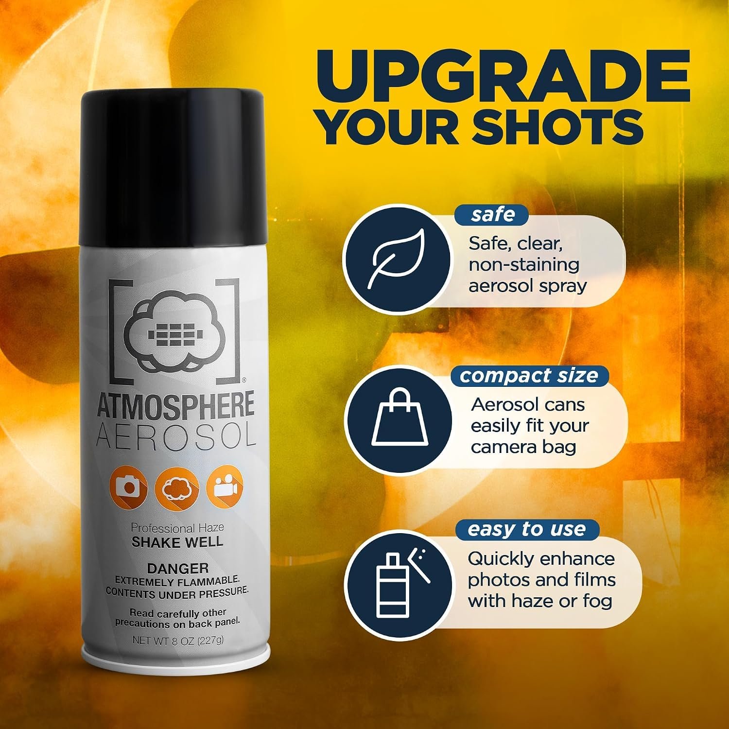 2 Pack Atmosphere Aerosol Haze/Fog Spray for Photography - Safe & Portable Mini Fog Machine Alternative - Smoke and Light Ray Effects Maker for Indoor and Outdoor, No Battery - Made in The USA - Image 3