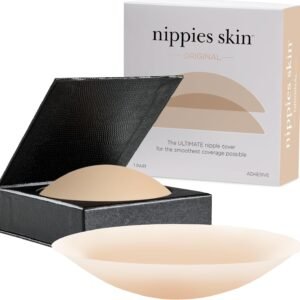 Nippies Reusable Nipple Covers, Skin Safe Pasties in Circle or Lift Style | Dermatologist Tested Adhesive Pasties, Sticky Up to 20 Wears, Stays On through Sweaty Summer Heat, Travel Case Included