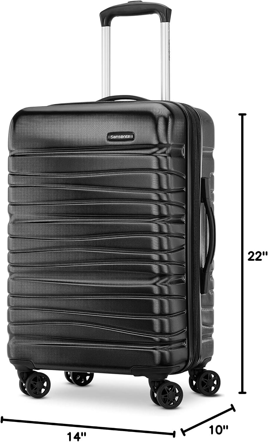 Samsonite Evolve SE Hardside Expandable Luggage with Double Spinner Wheels, Bass Black, Carry-on - Image 7