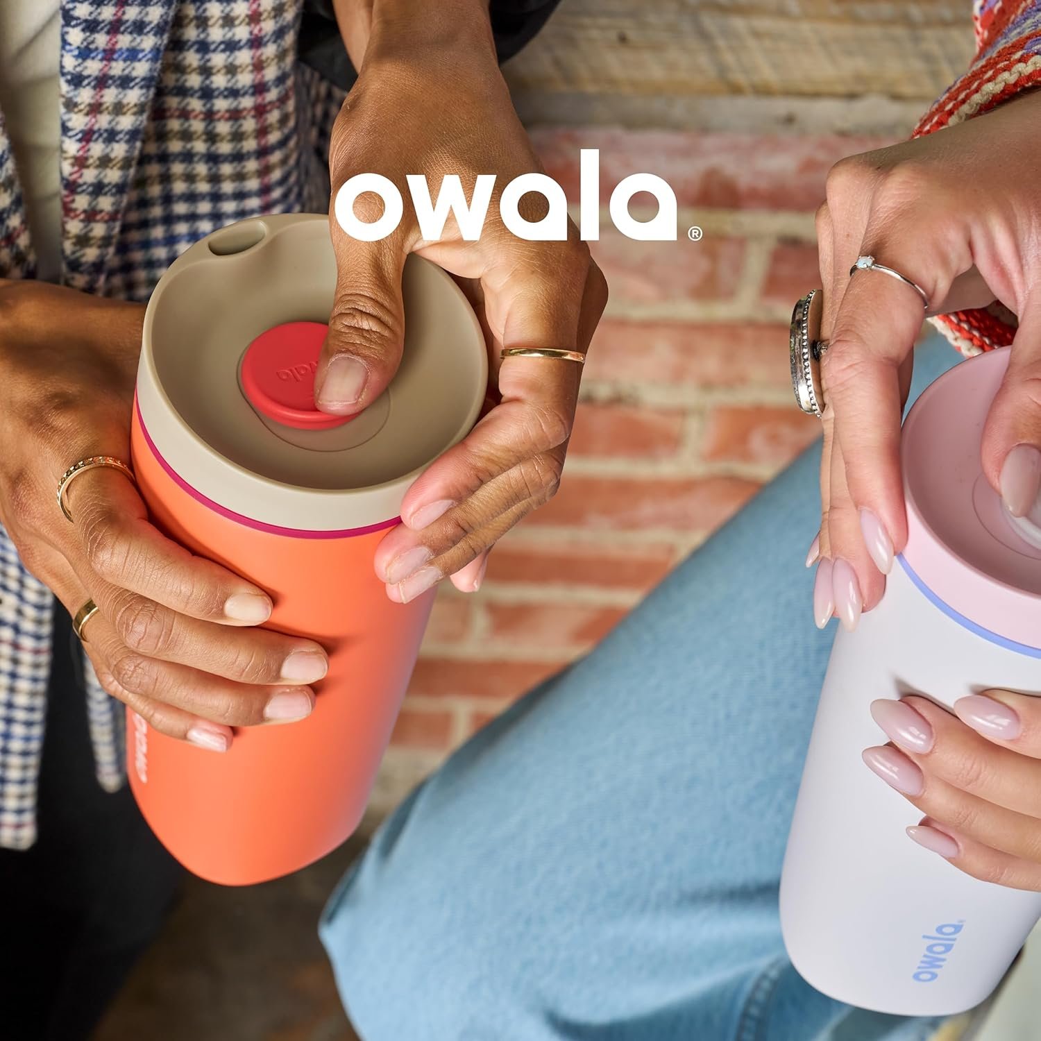 Owala SmoothSip Slider Insulated Stainless Steel Coffee Tumbler, Reusable Iced Coffee Cup, Hot Coffee Travel Mug, BPA Free 12 oz, Pink (Pucker Up) - Image 5