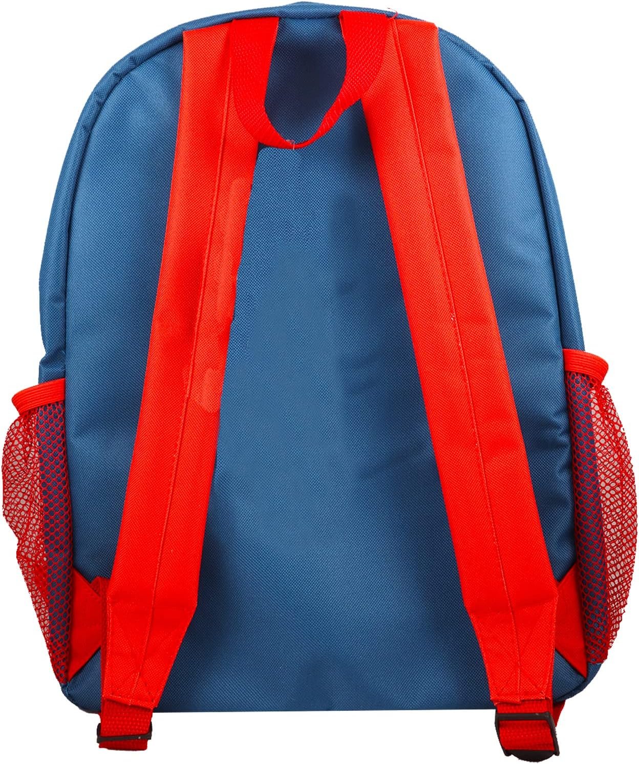 Spiderman Backpack for School Bundle w/ 16" Deluxe Bookbag for Boys | Large Durable Spider-Man School Bag w/ 4 Zip Pockets Plus Water Bottle, Stickers, More - Spider Man School Supplies - Image 2