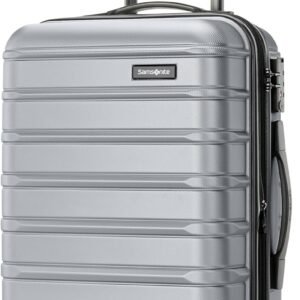 Samsonite Omni 2 Domestic Carry-On Luggage - 22x14x9 Airline-Approved - Features Expandable Polycarbonate Shell, 360° Wheels, TSA Lock - Amazon Exclusive - Artic Silver