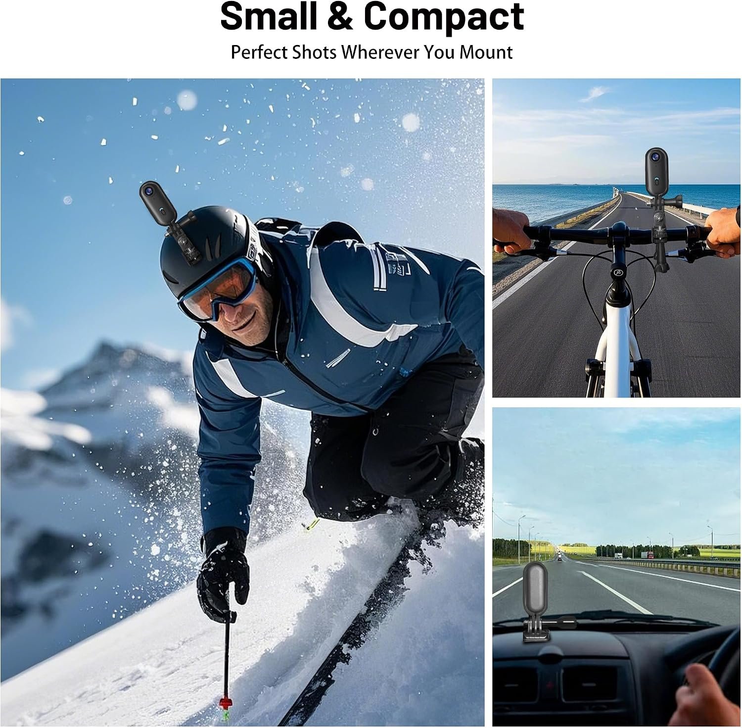 4K Mini WiFi Action Camera 128GB Thumb POV Portable Body Cam Wearable Video Recorder with IPX7 Waterproof Underwater Camcorder, Helmet Mount, Magnetic Sport DV for Bike Cycling, Pet, Vlogging(Black) - Image 5